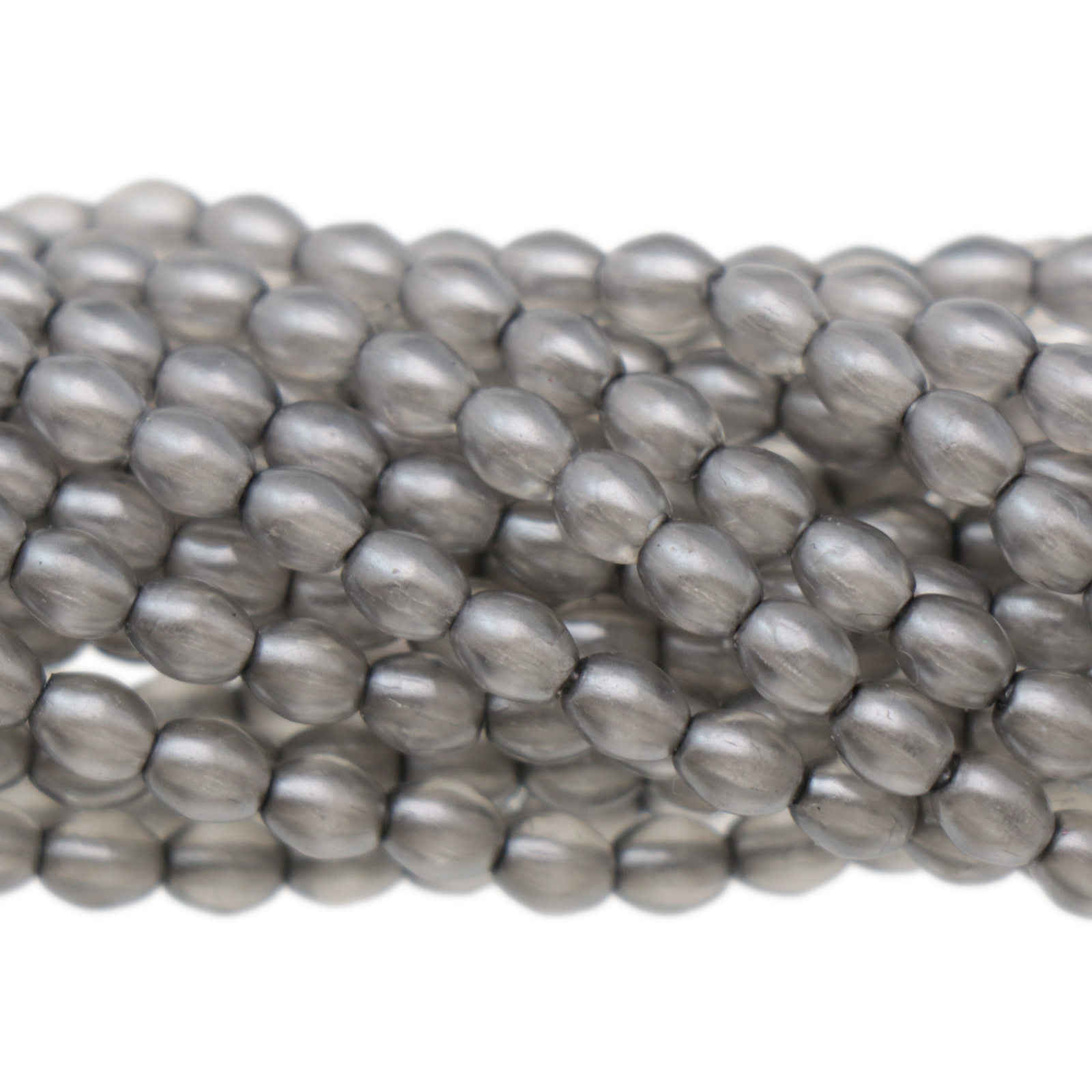 böhmische glas perlmutt oliven crystal silver grey 4x3mm | 60st