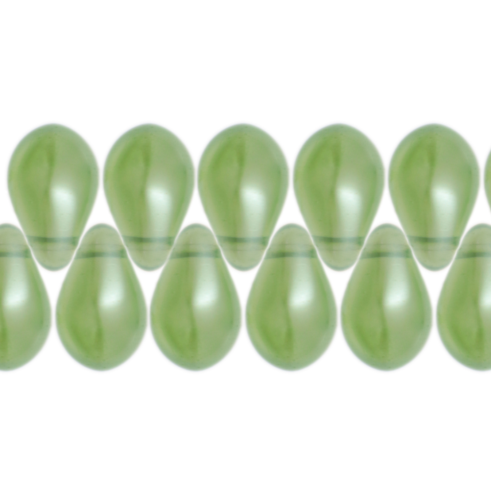 böhmische glas perlmutt tropfen crystal mint 9x6mm | 20st