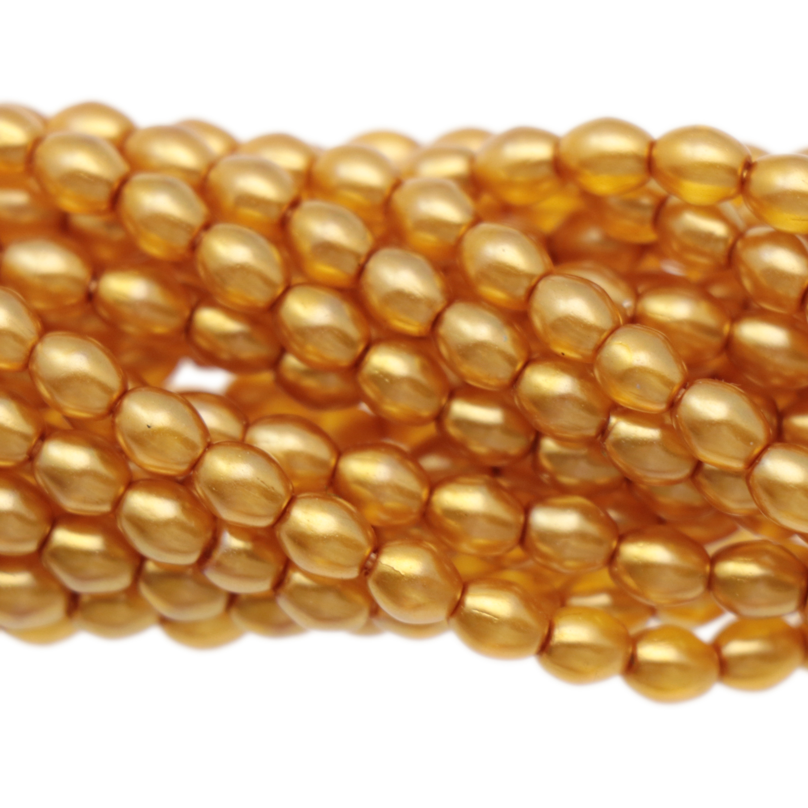 böhmische glas perlmutt oliven crystal gold 4x3mm | 60st
