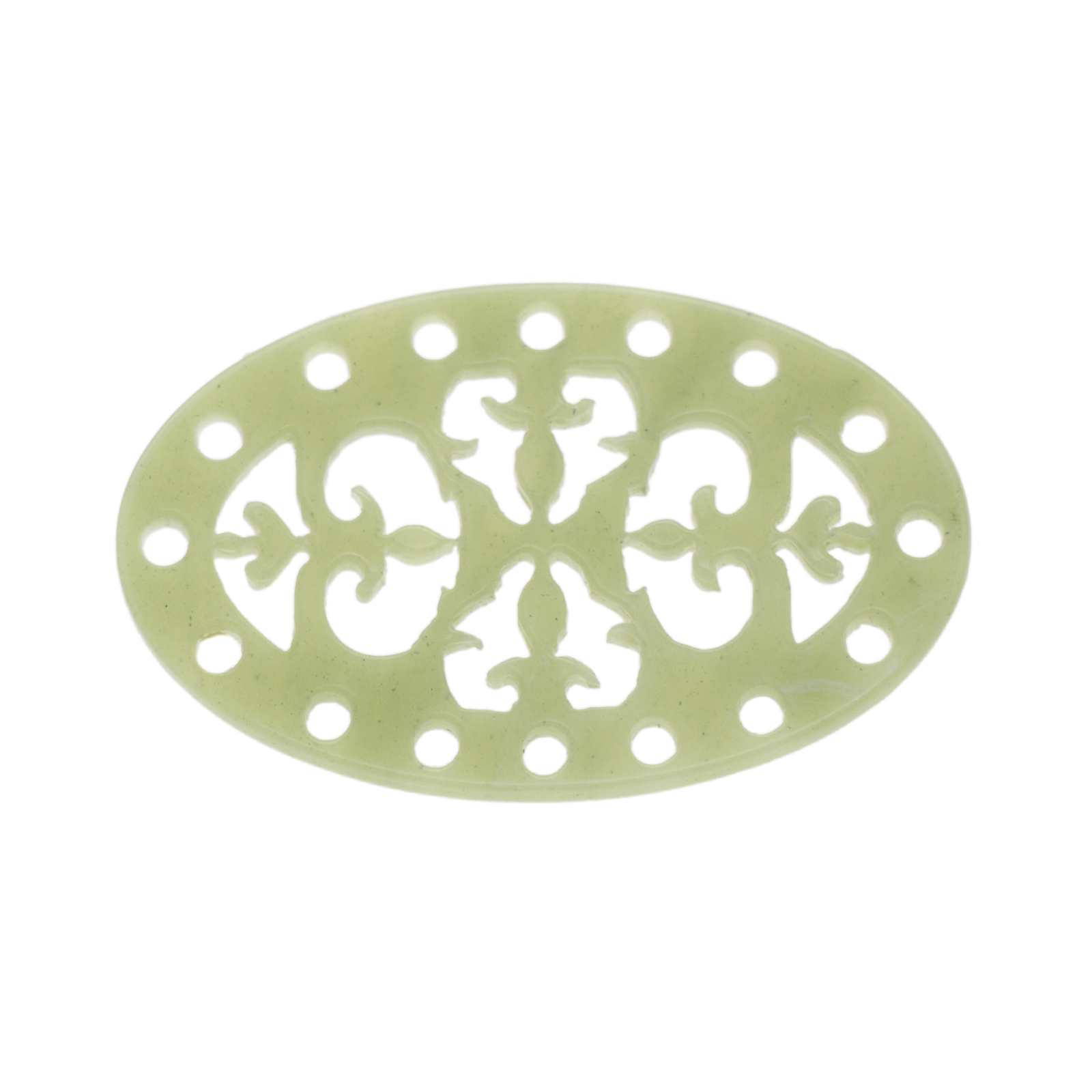 laser cut components - olive green - oval 40x25mm | 1pc