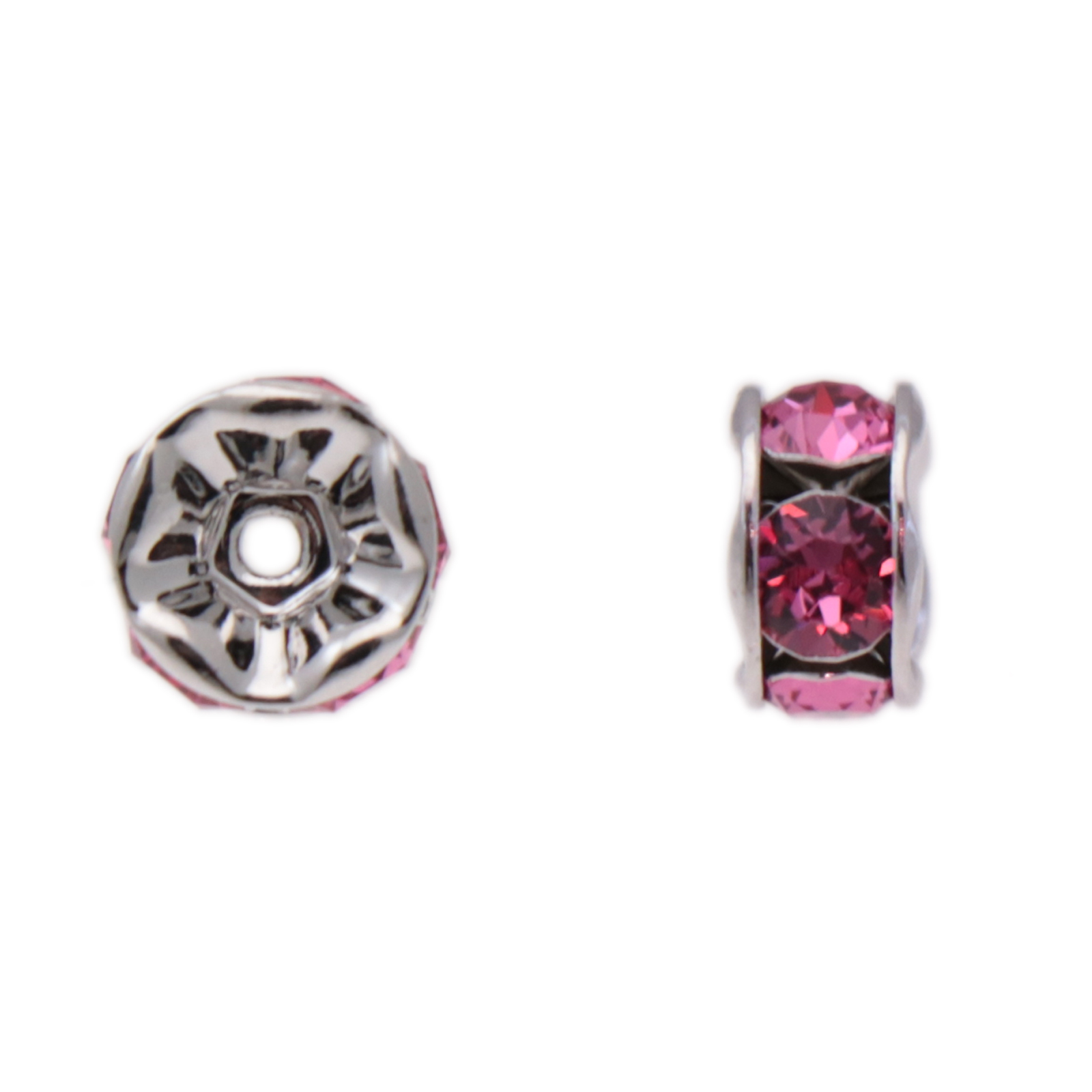 roundelle (177506) rose (pp24) rhodium plated round 6mm | 2pc