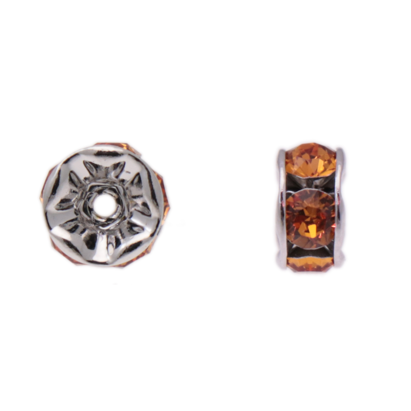roundelle (177506) topaz (pp24) rhodium plated round 6mm | 2pc