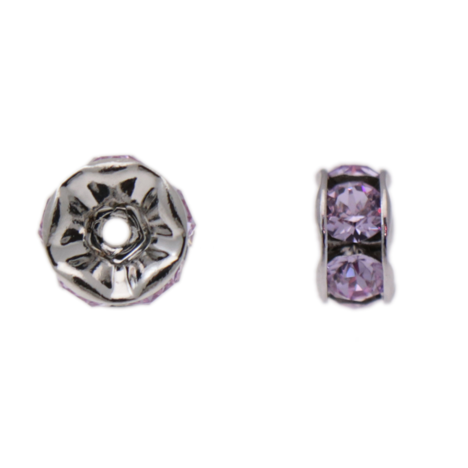 roundelle (177506) violet (pp24) rhodium plated round 6mm | 2pc