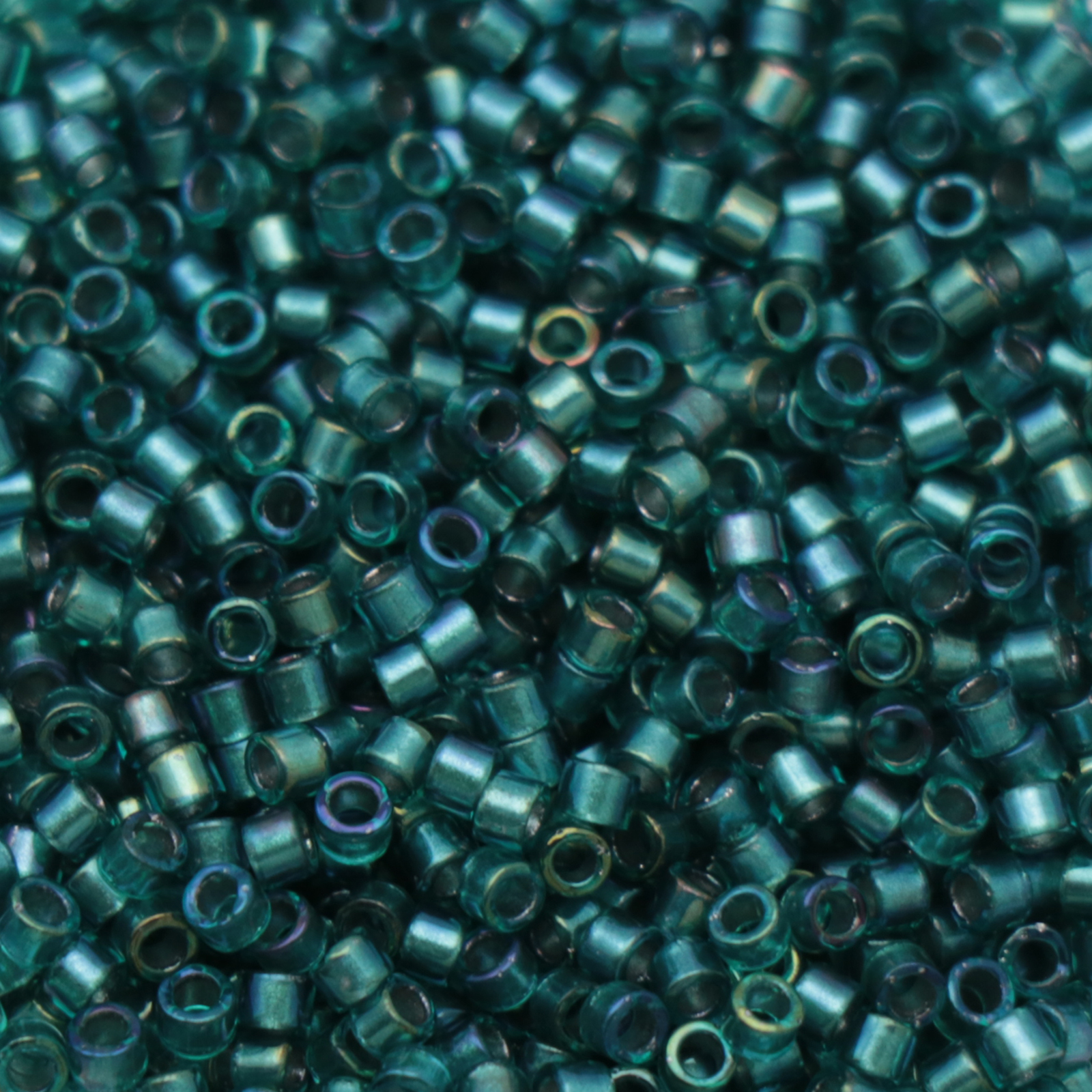 miyuki delica 11/0 - color-lined sparkling aqua green/teal ab | 8gr