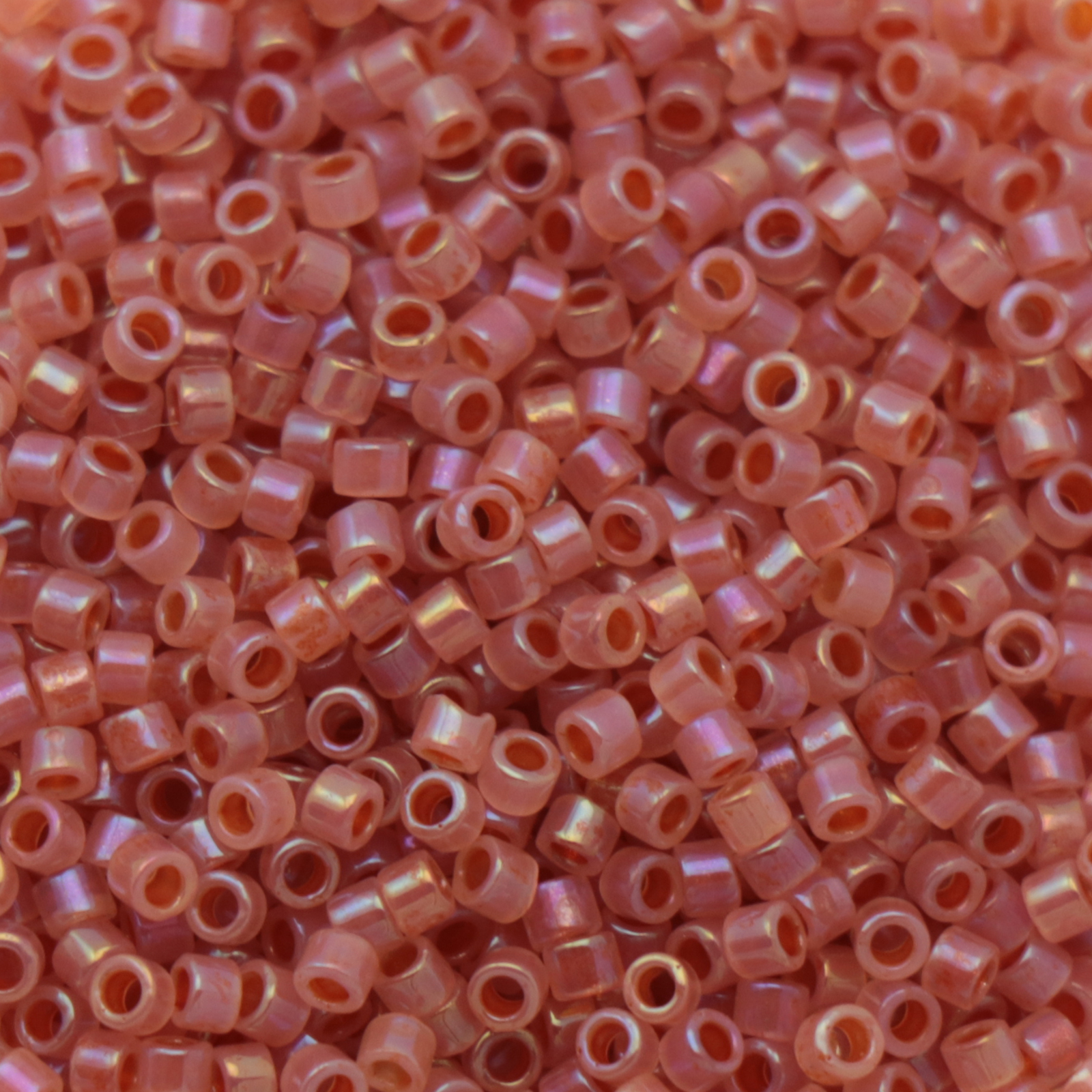 miyuki delica 11/0 - color-lined dark peach/opal ab | 8gr