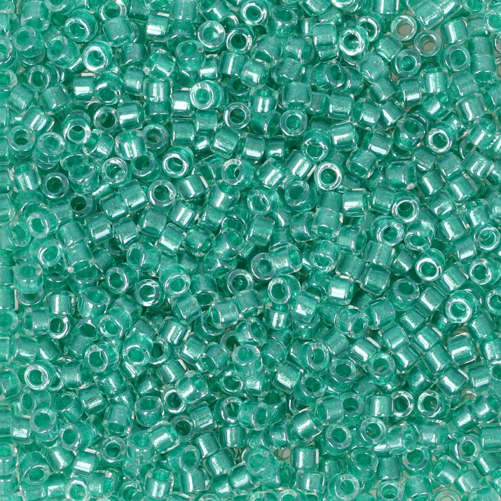 miyuki delica 11/0 - color-lined sparkling aqua green/crystal | 8gr