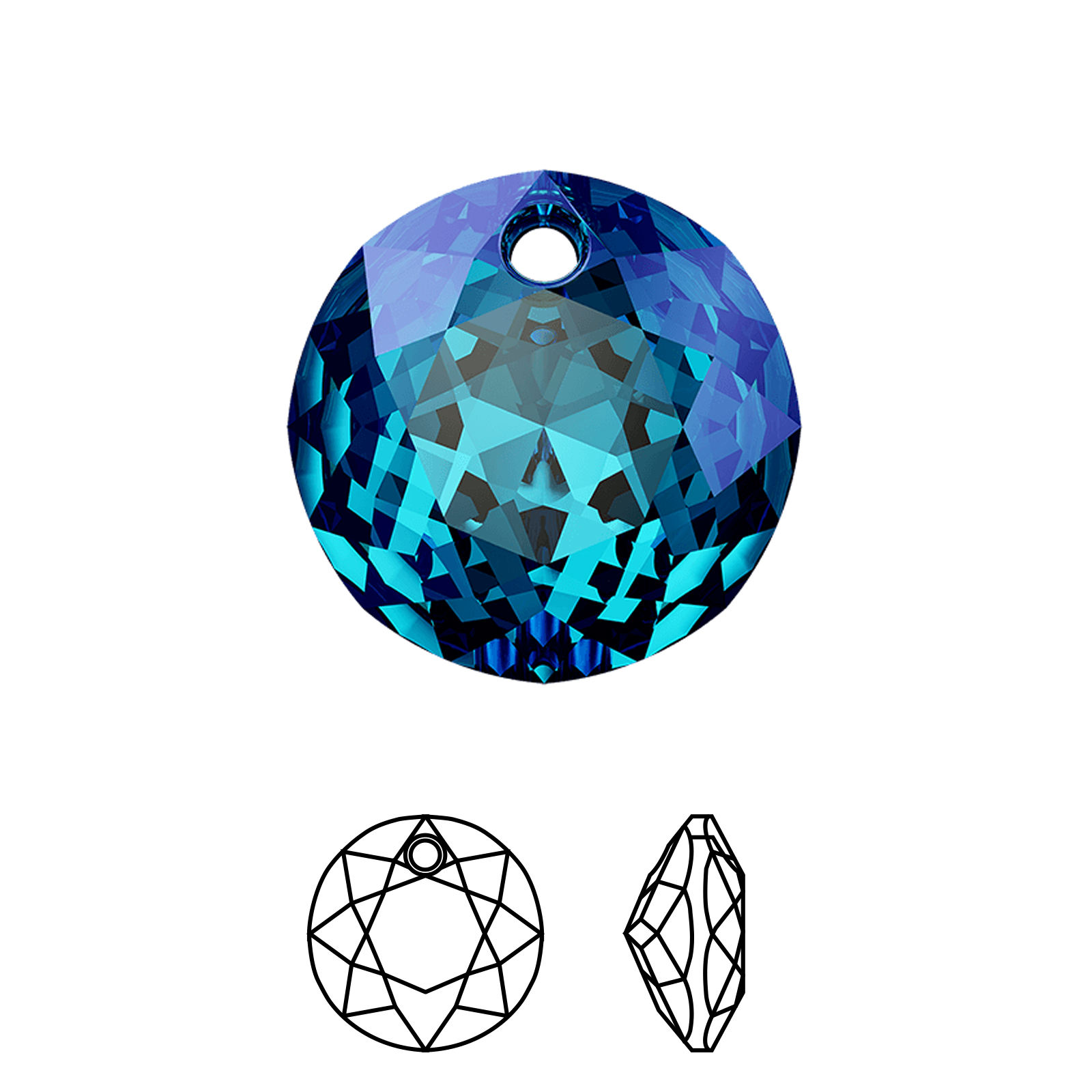 classic cut (6430) crystal bermuda blue 14mm | 1pc
