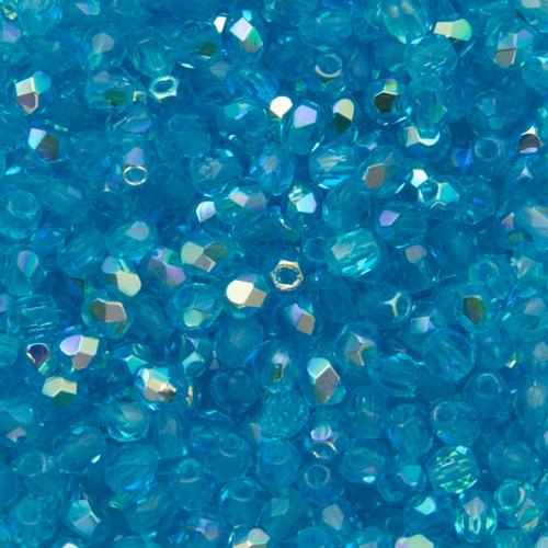 böhmische glasschliffperlen dark aquamarine ab 3mm | 50st
