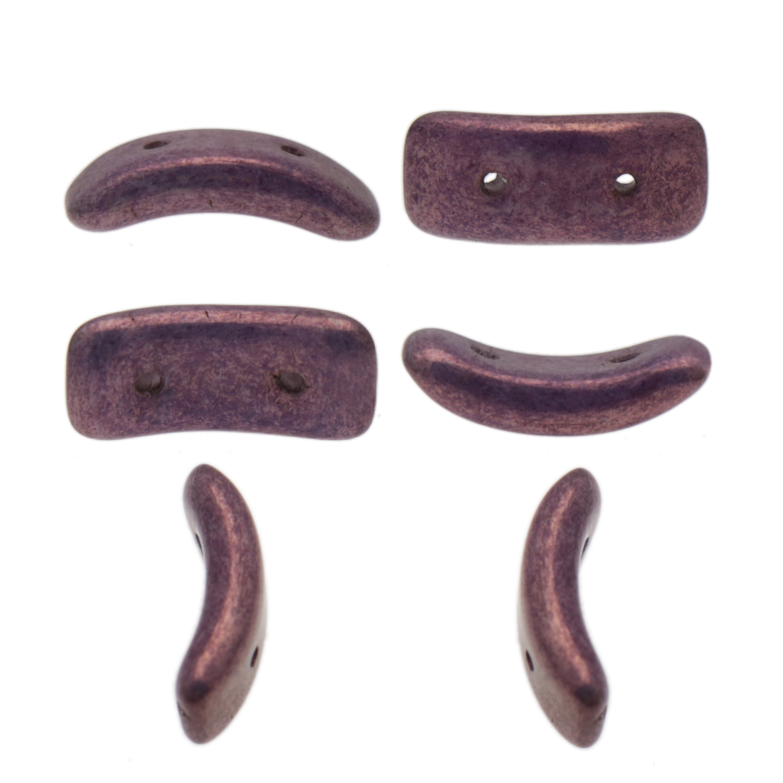 czech glass bow bead lila vega luster 15,5x3,5mm | 20pc