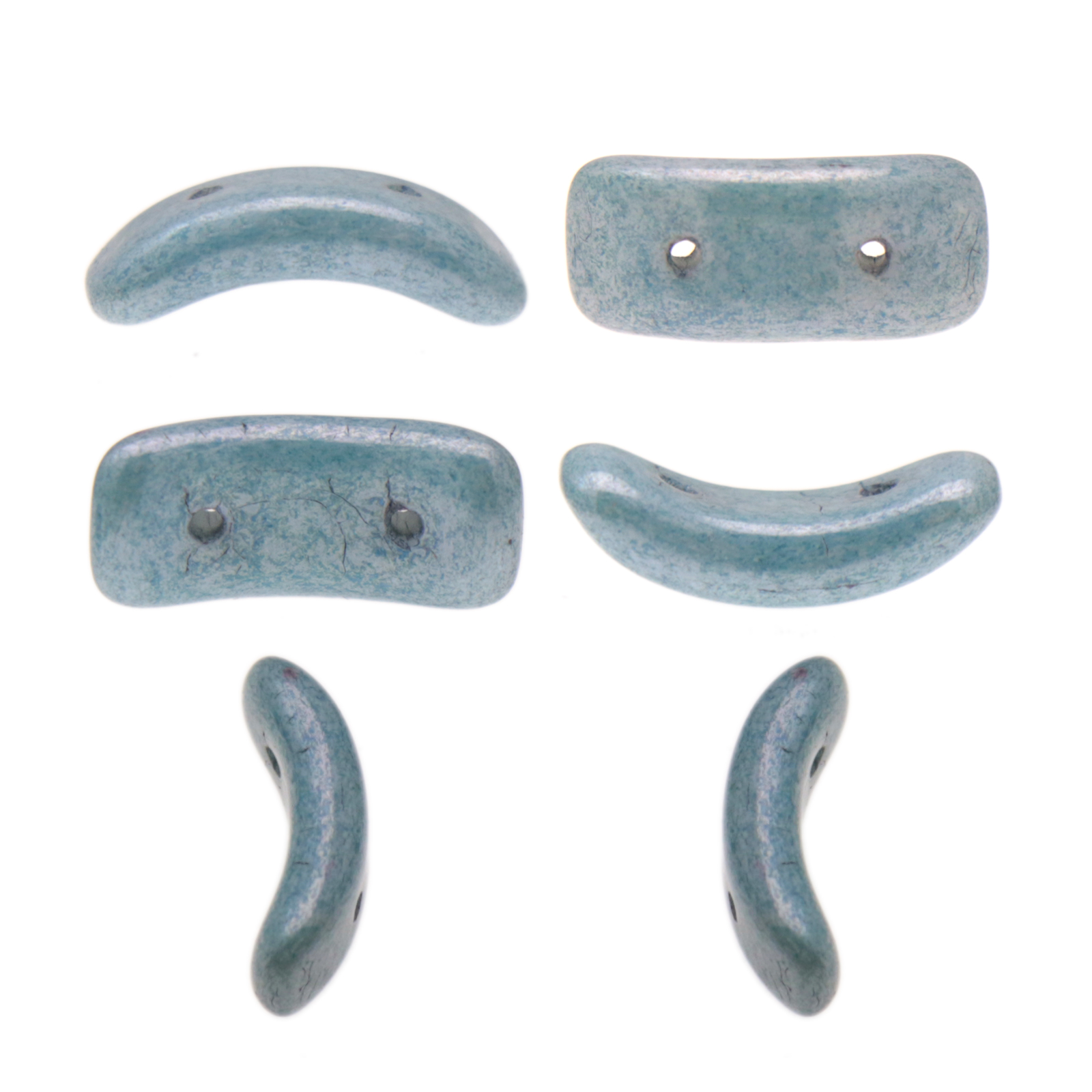 czech glass bow bead luster metallic blue 15,5x3,5mm | 20pc