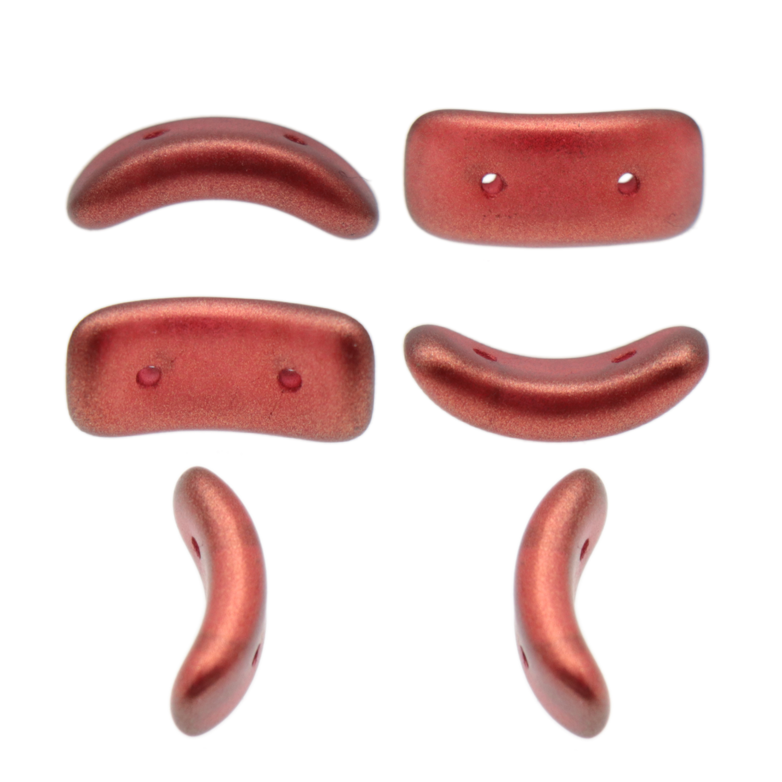 bow glasperlen metallic fire red 15,5x3,5mm | 20st