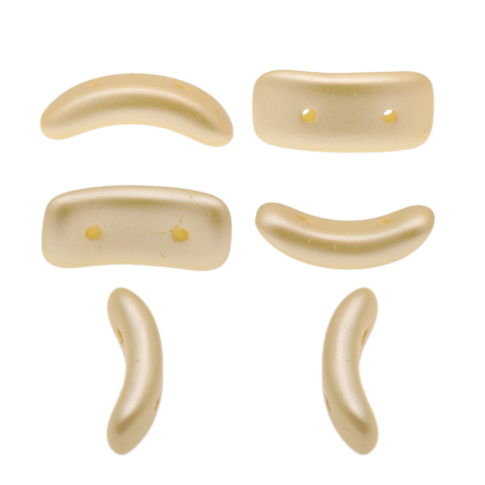 czech glass bow bead pastel cream 15,5x3,5mm | 20pc