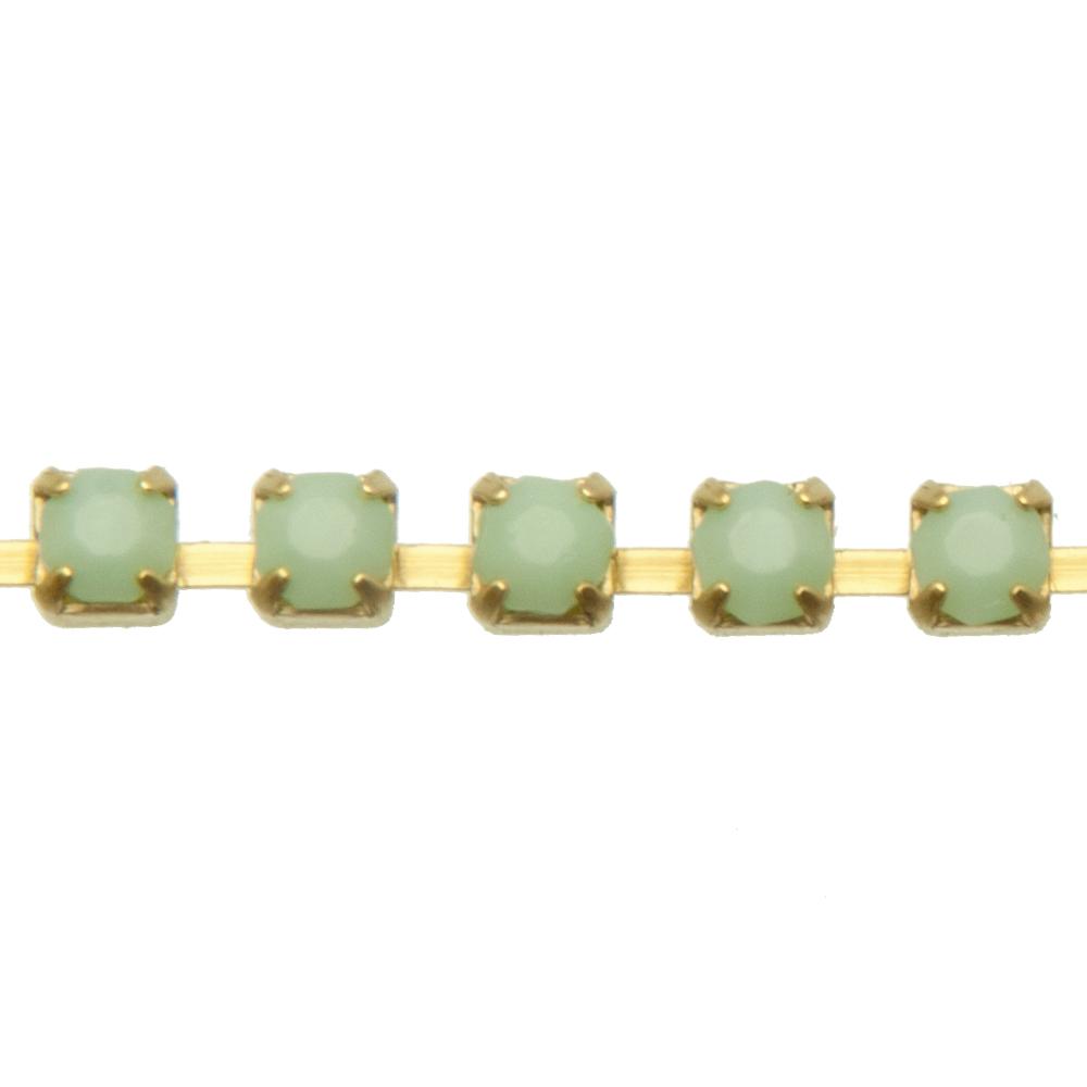 opal mint green strass chain pp24 (3mm) | 20cm