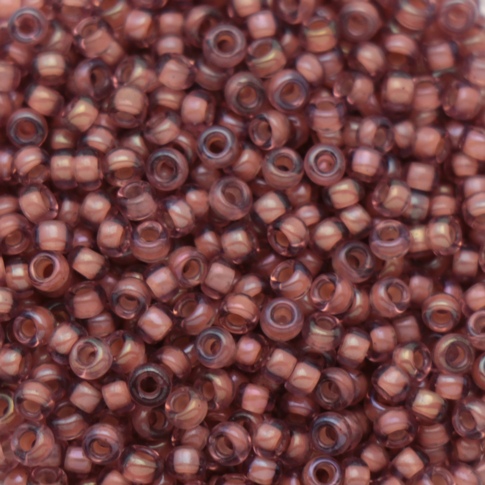 miyuki rocailles 11/0 - color-lined cinnamon/crystal luster (337) | 10gr
