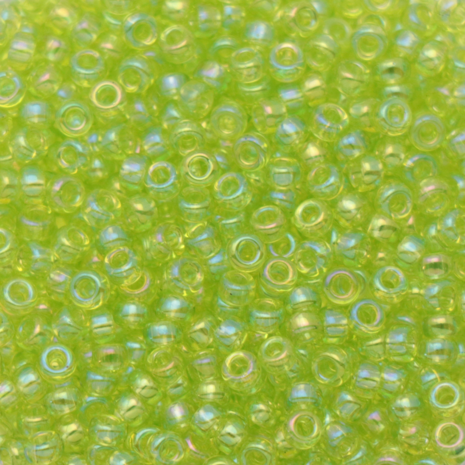 miyuki rocailles 11/0 - transparent chartreuse ab (258) | 10gr