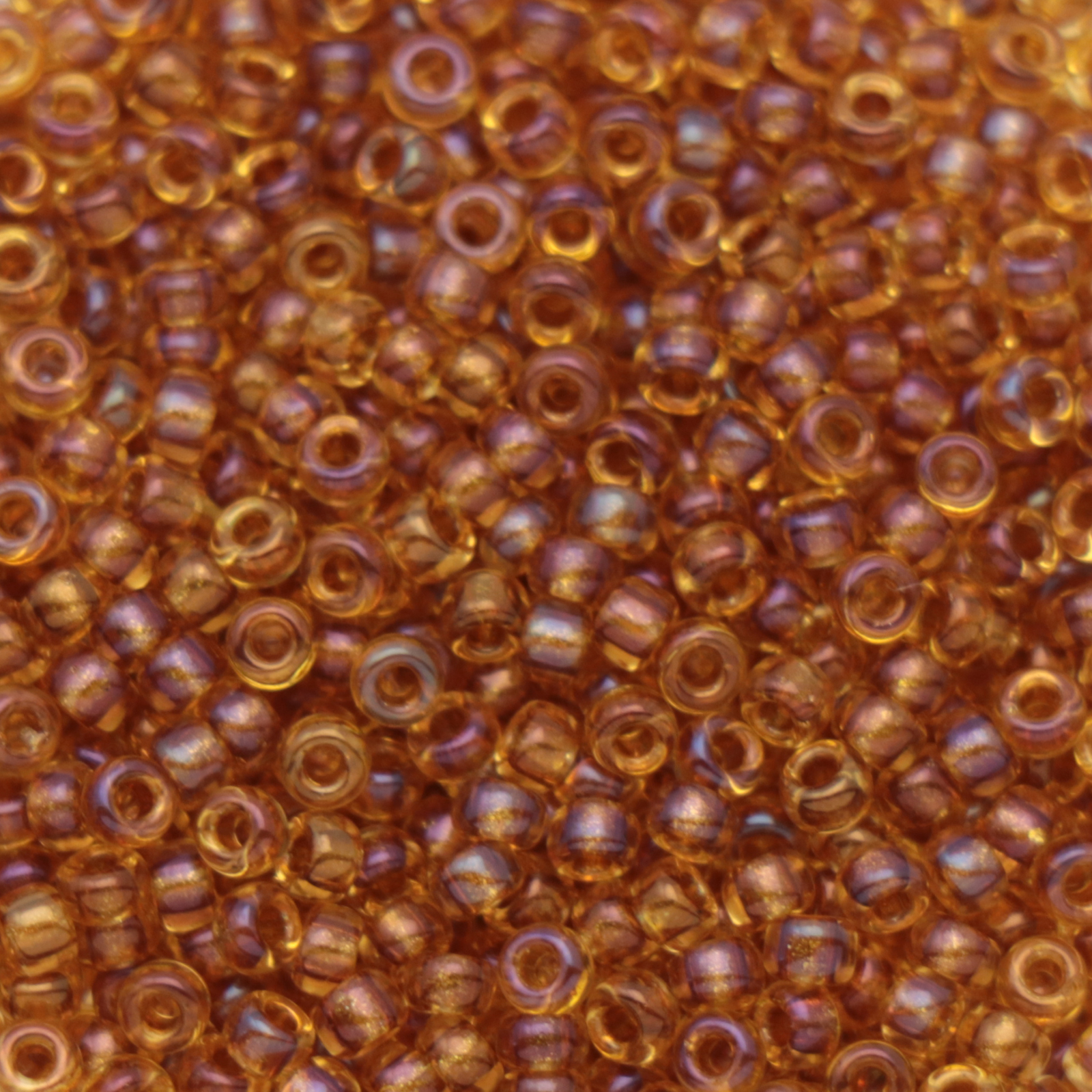 miyuki rocailles 11/0 - color-lined light topaz ab/sparkling topaz (377) | 10gr