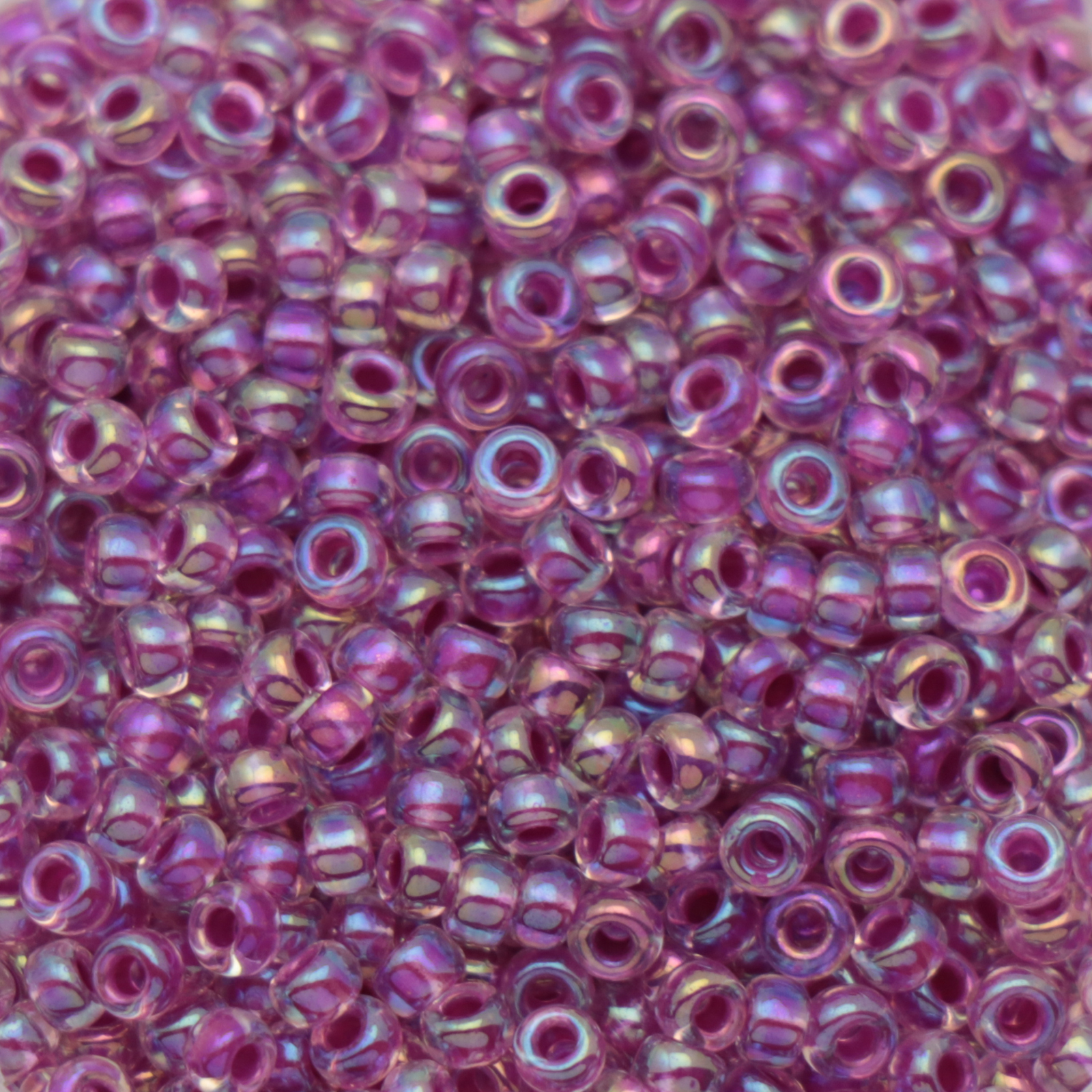miyuki rocailles 11/0 - color-lined raspberry/crystal ab (264) | 10gr
