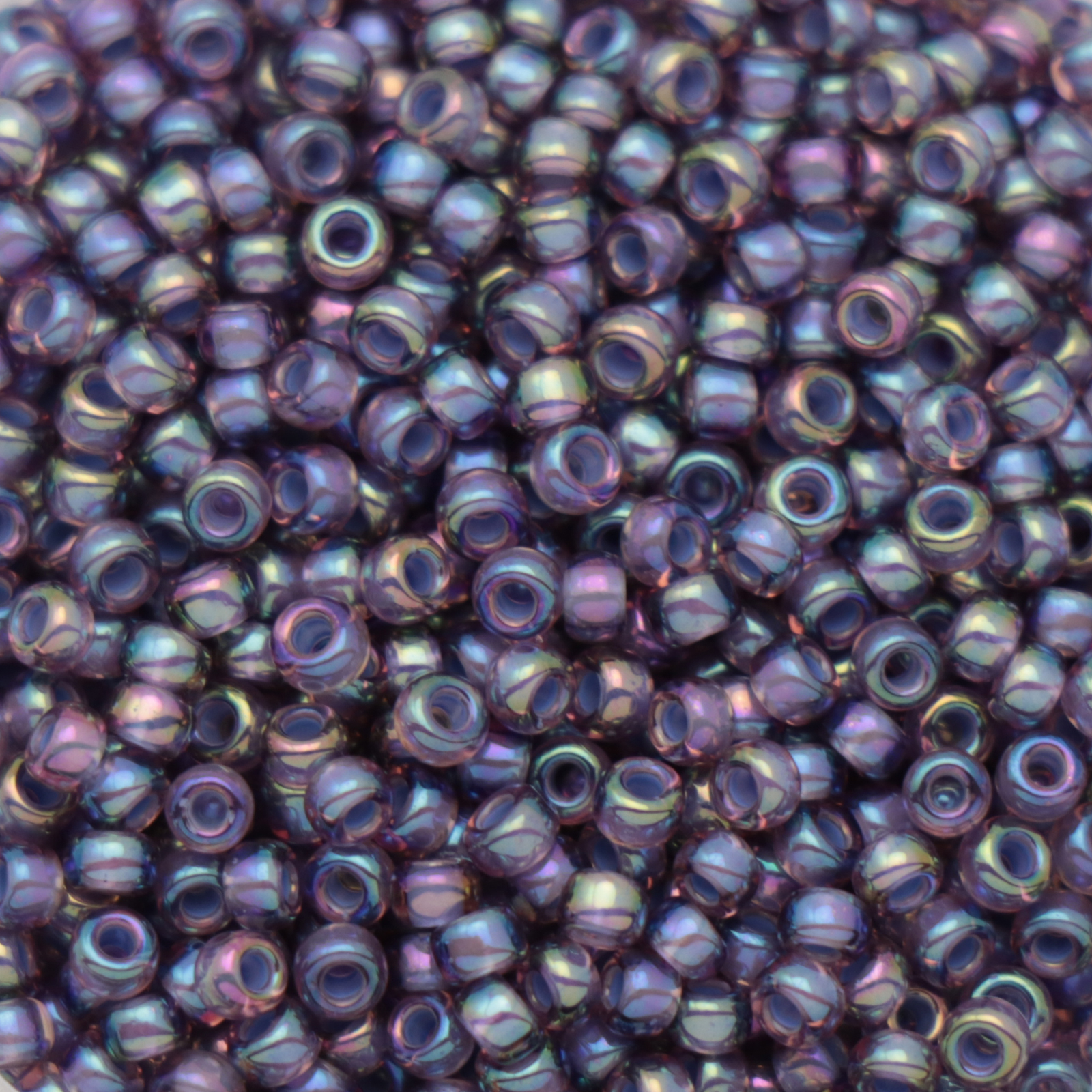 miyuki rocailles 11/0 - color-lined light amethyst/crystal ab (360) | 10gr