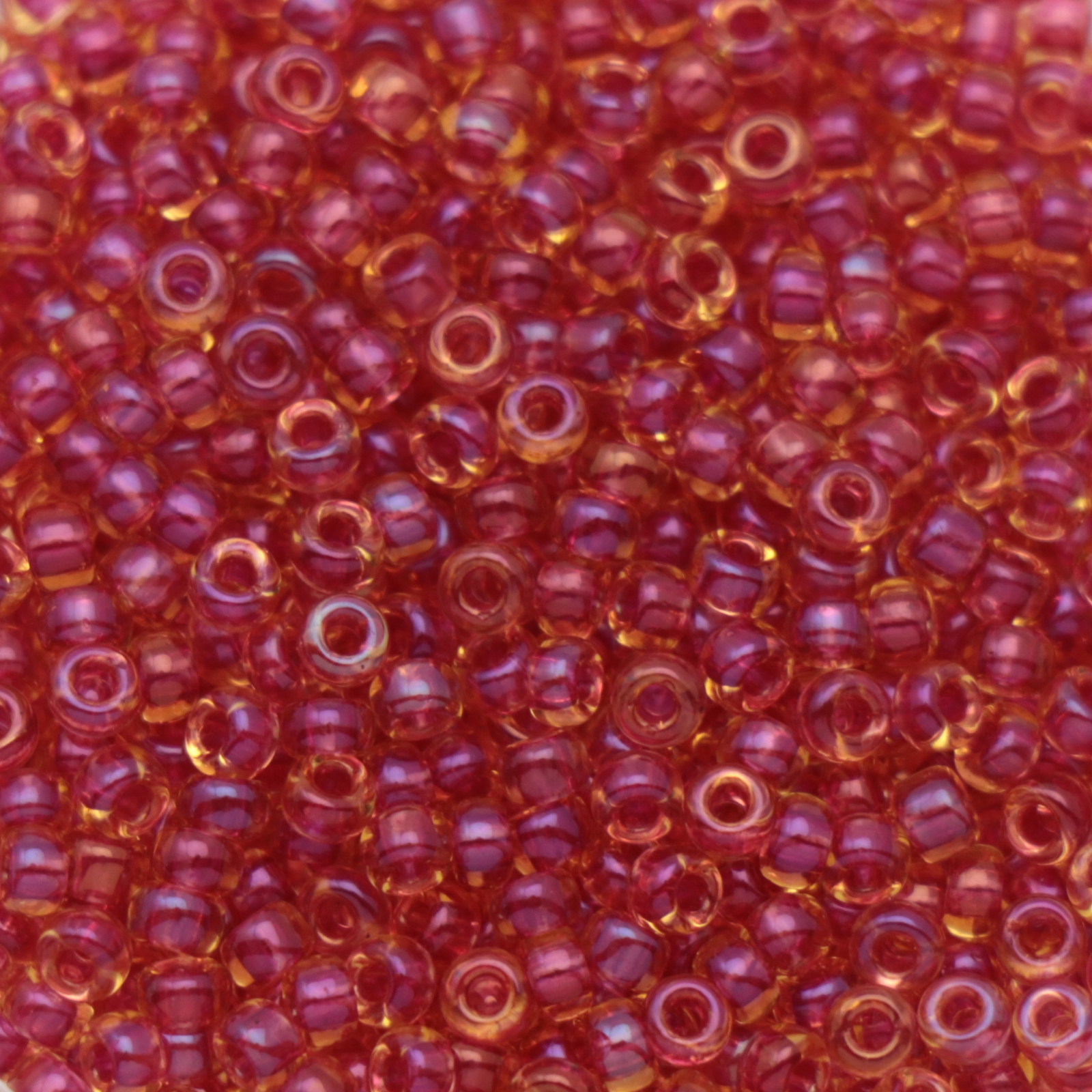 miyuki rocailles 11/0 - color-lined dark pink/amber (363) | 10gr