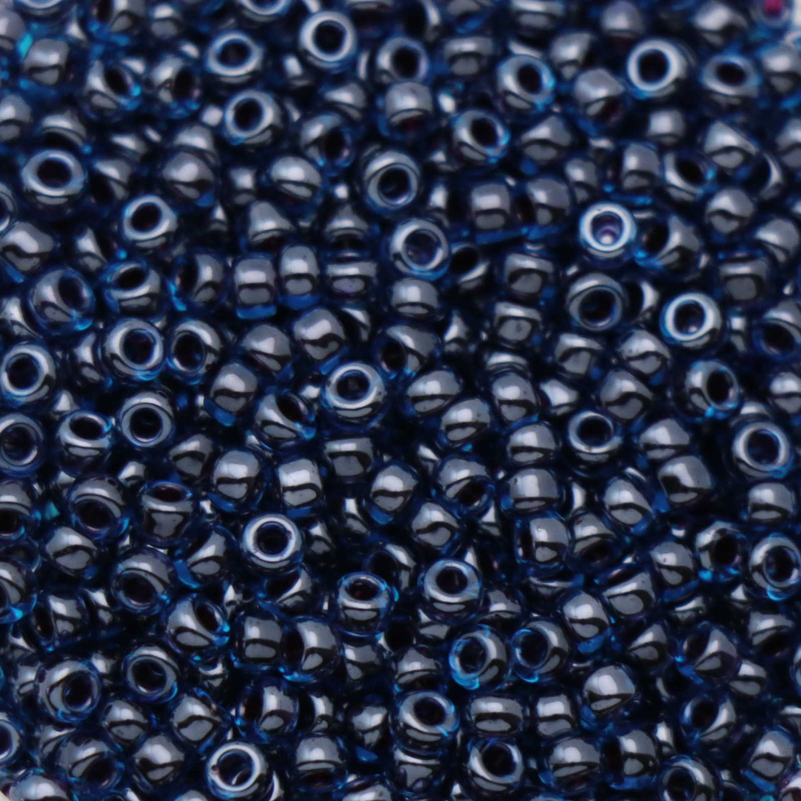 miyuki rocailles 11/0 - color-lined ruby/capri blue luster (358) | 10gr