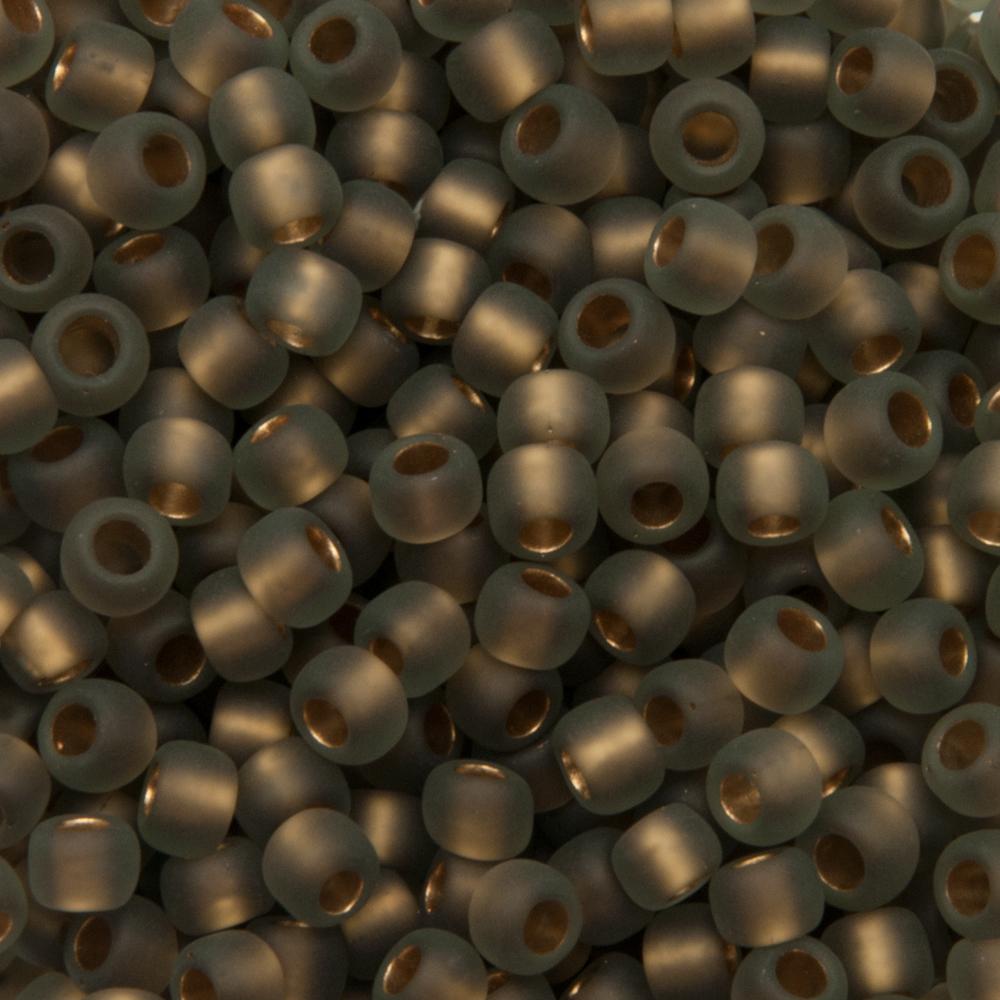 rocaille toho seed beads 6/0 - gold lined frosted black diamond (999f) | 10gr