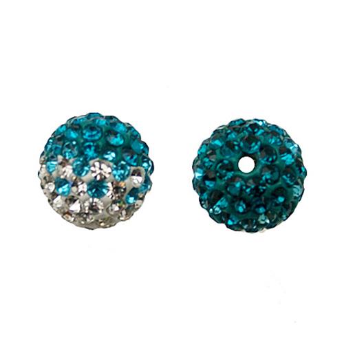 pave' beads - blue zircon multicolor round 10mm | 1pc