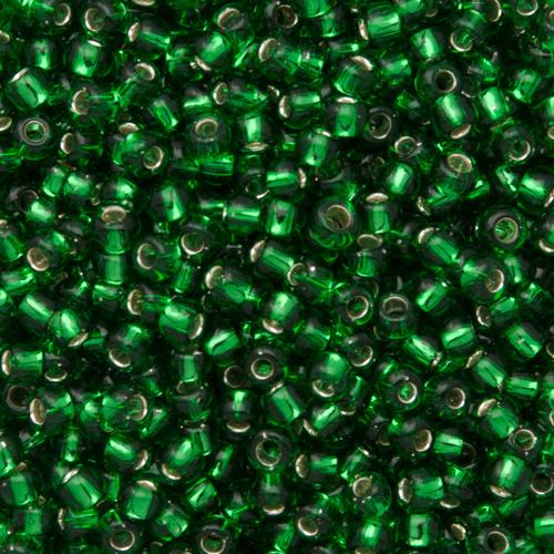 rocaille toho seed beads 8/0 silver-lined grass green (27b) | 10gr