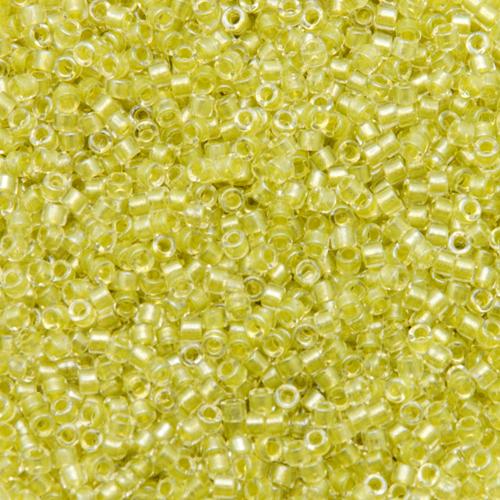 miyuki delica 11/0 - color-lined sparkle yellow green/crystal | 8gr