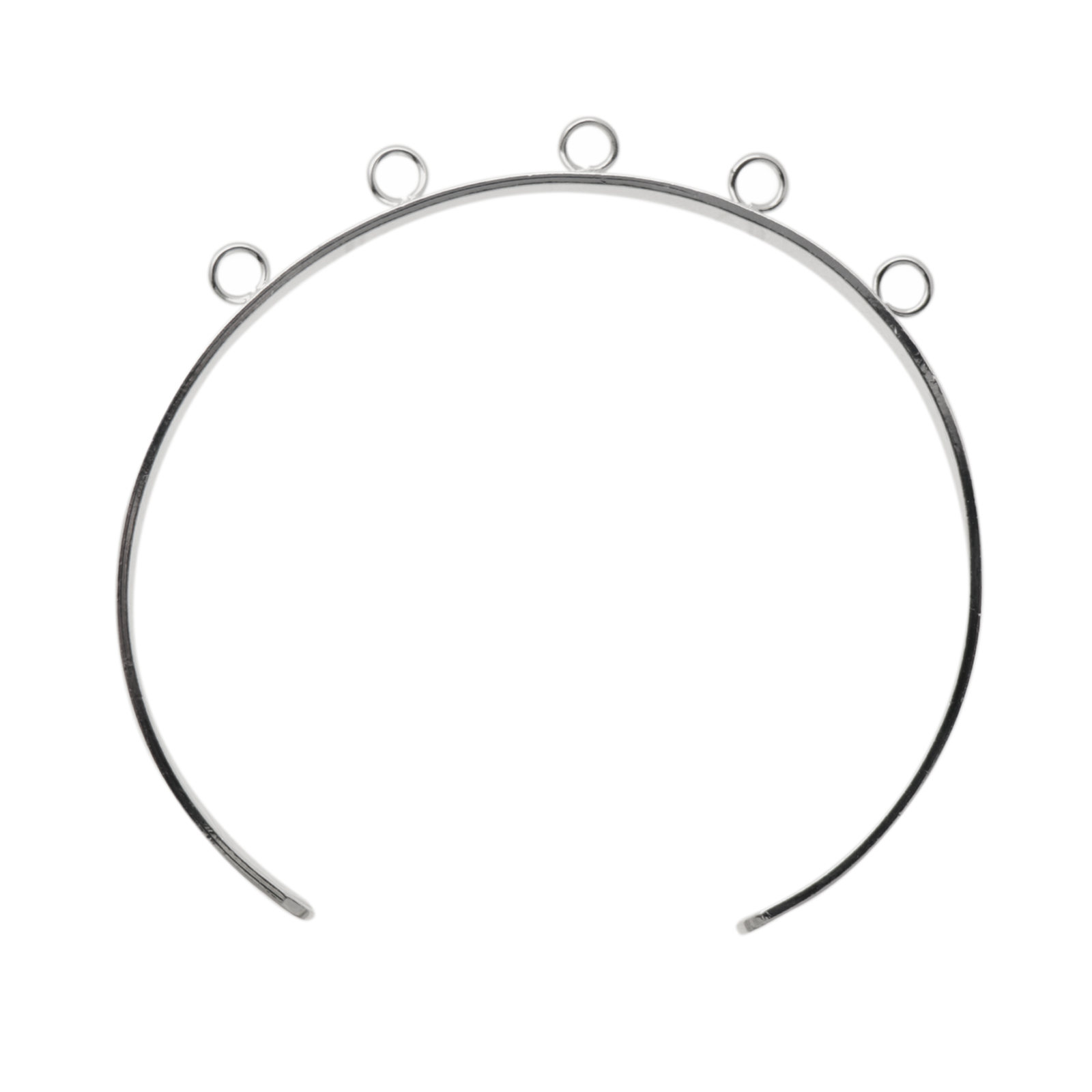 silver plated open bracelet with 5 jumprings 65x54mm | 1pc