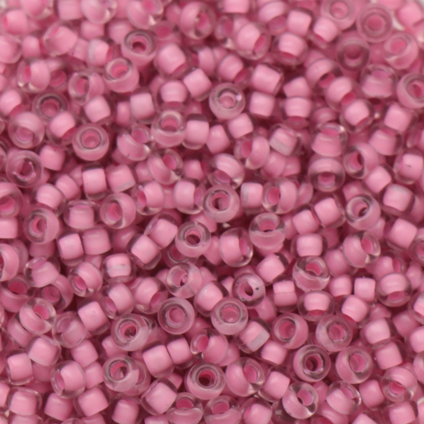 miyuki rocailles 11/0 - semi frosted crystal lined raspberry (1931) | 10gr