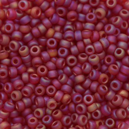 miyuki rocailles 11/0 - matte transparent red ab (141fr) | 10gr