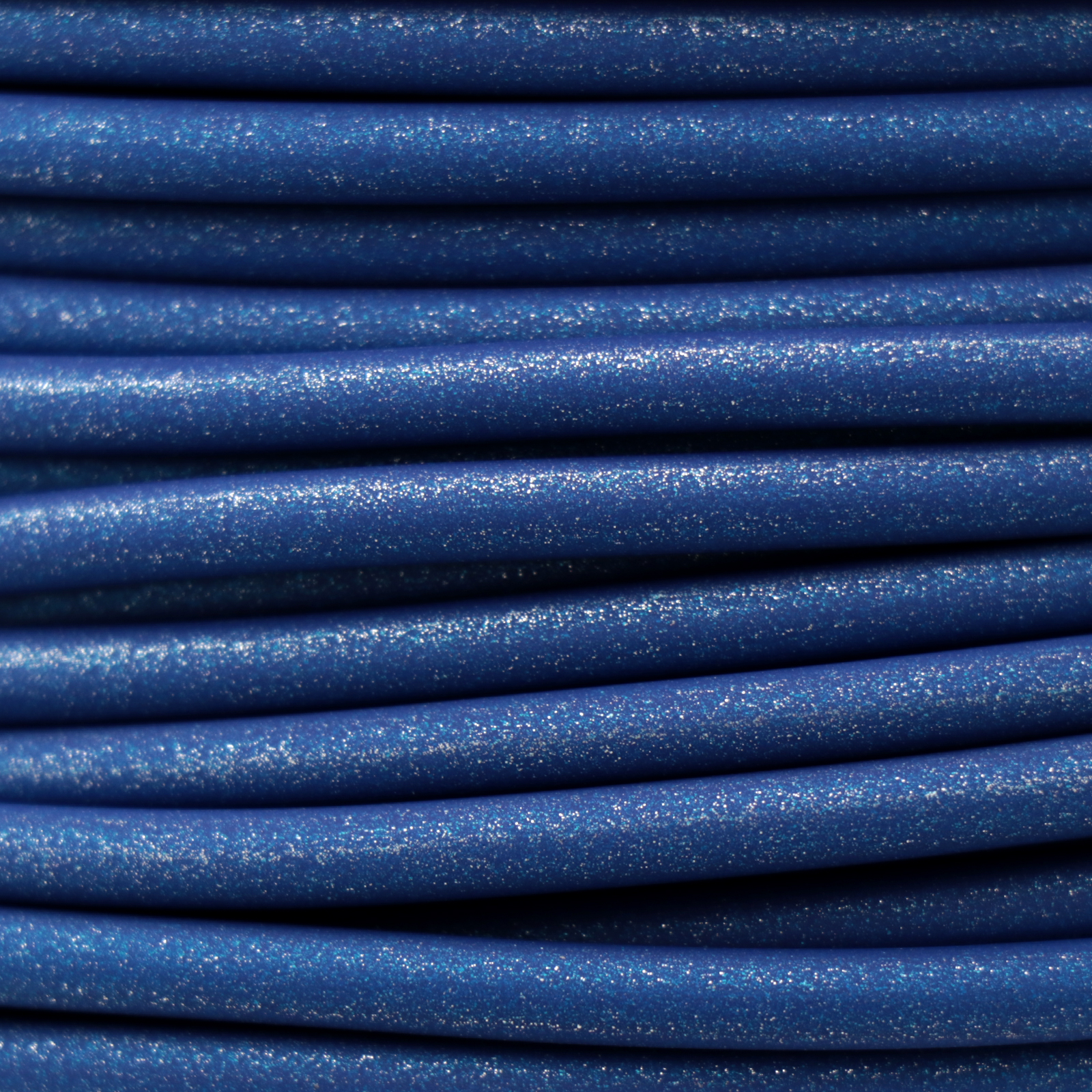 shiny blue hollow rubber cord 4mm | 1mt
