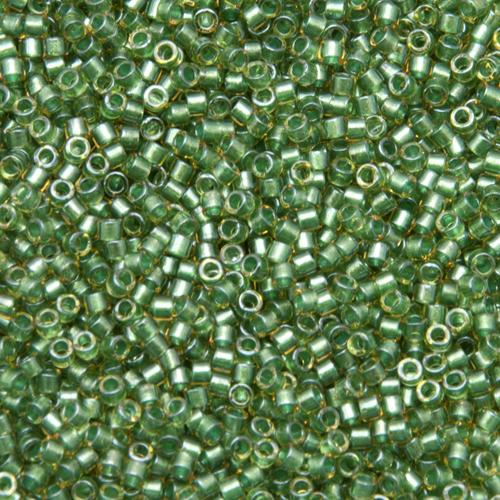 miyuki delica 11/0 - color-lined turquoise green/topaz | 8gr