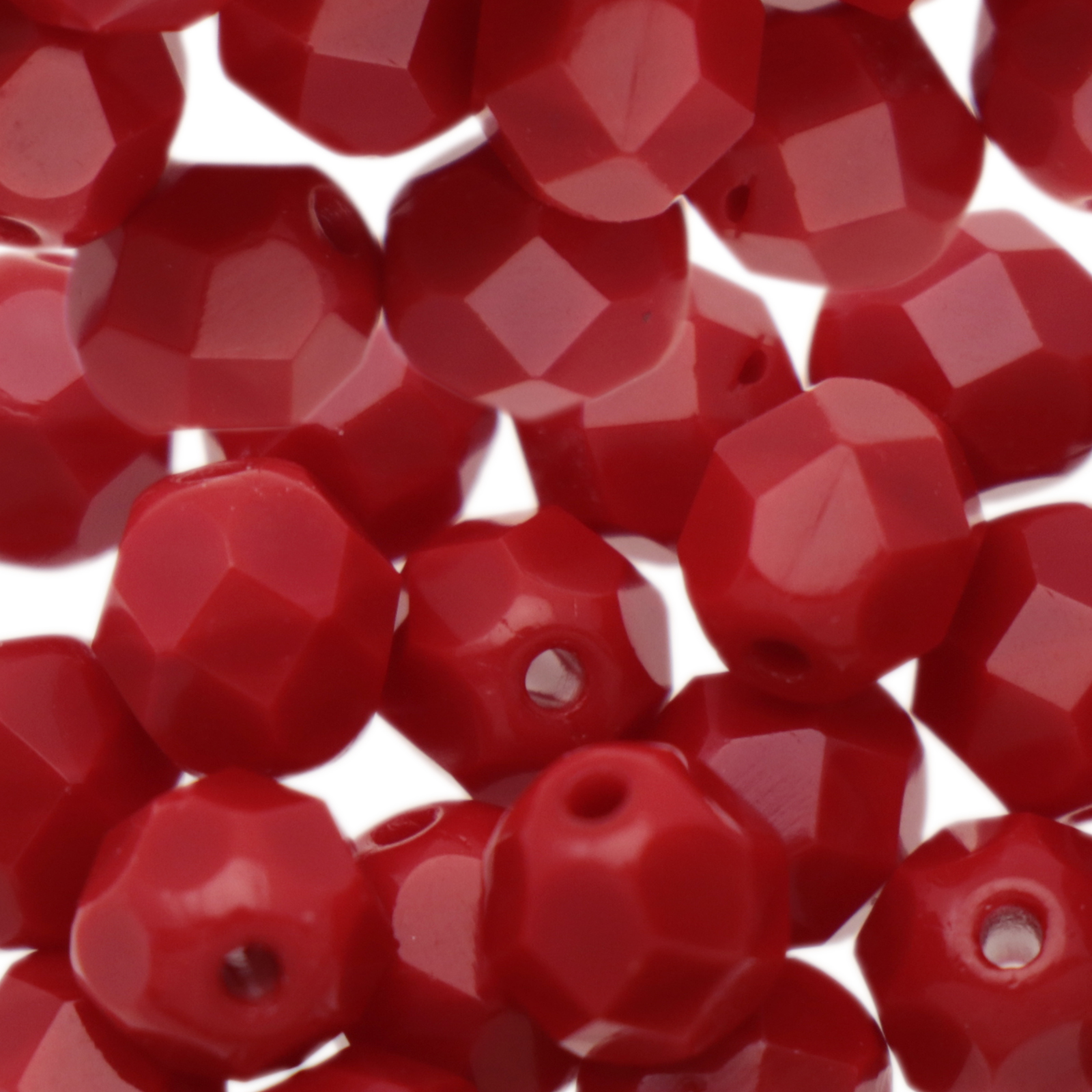 böhmische glasschliffperlen opaque red 6mm | 25st