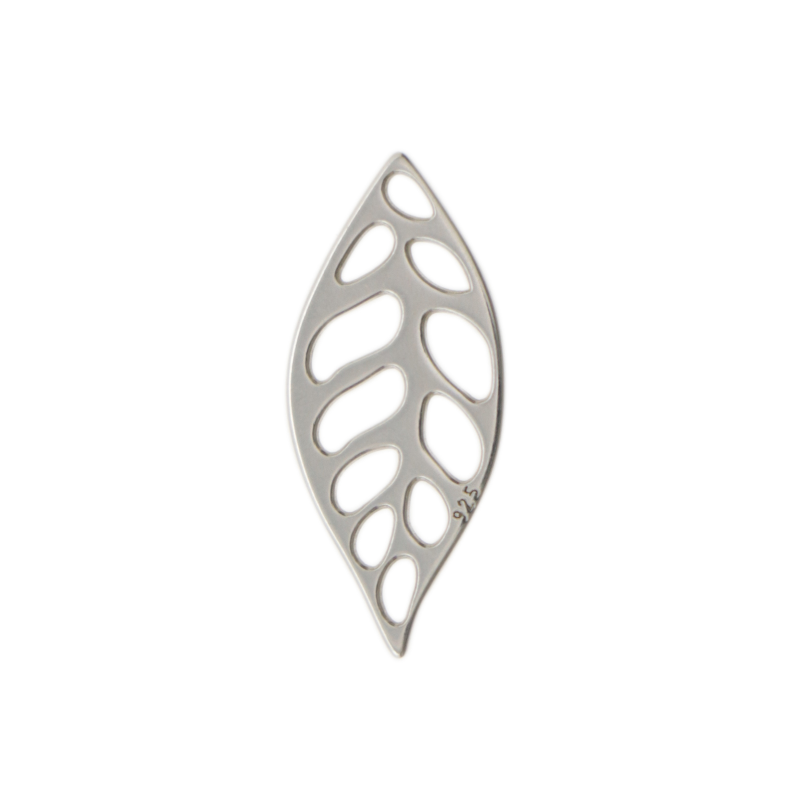 sterling silver leave charm 16x7mm | 1pc