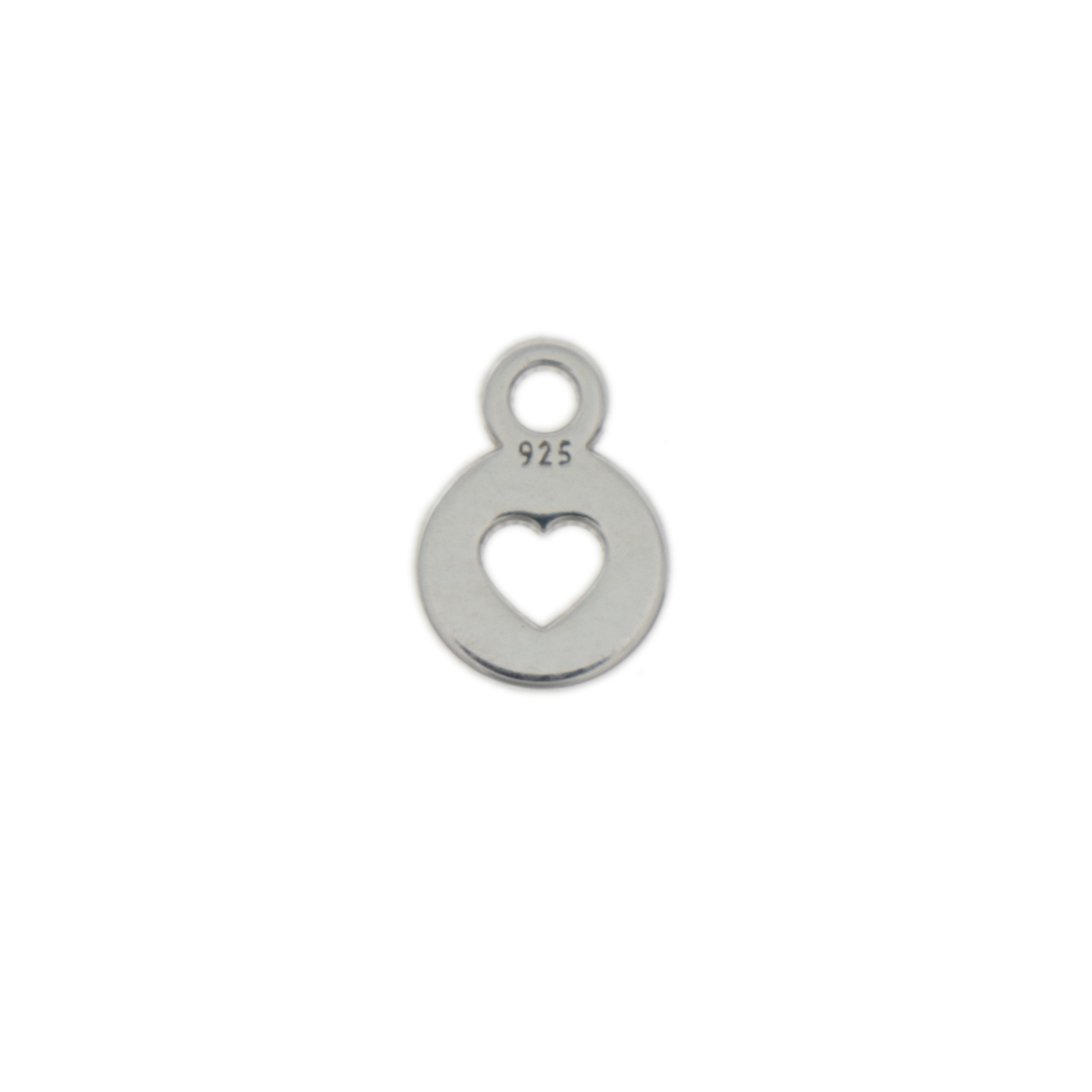 sterling silver quality heart tag 5mm | 4pc