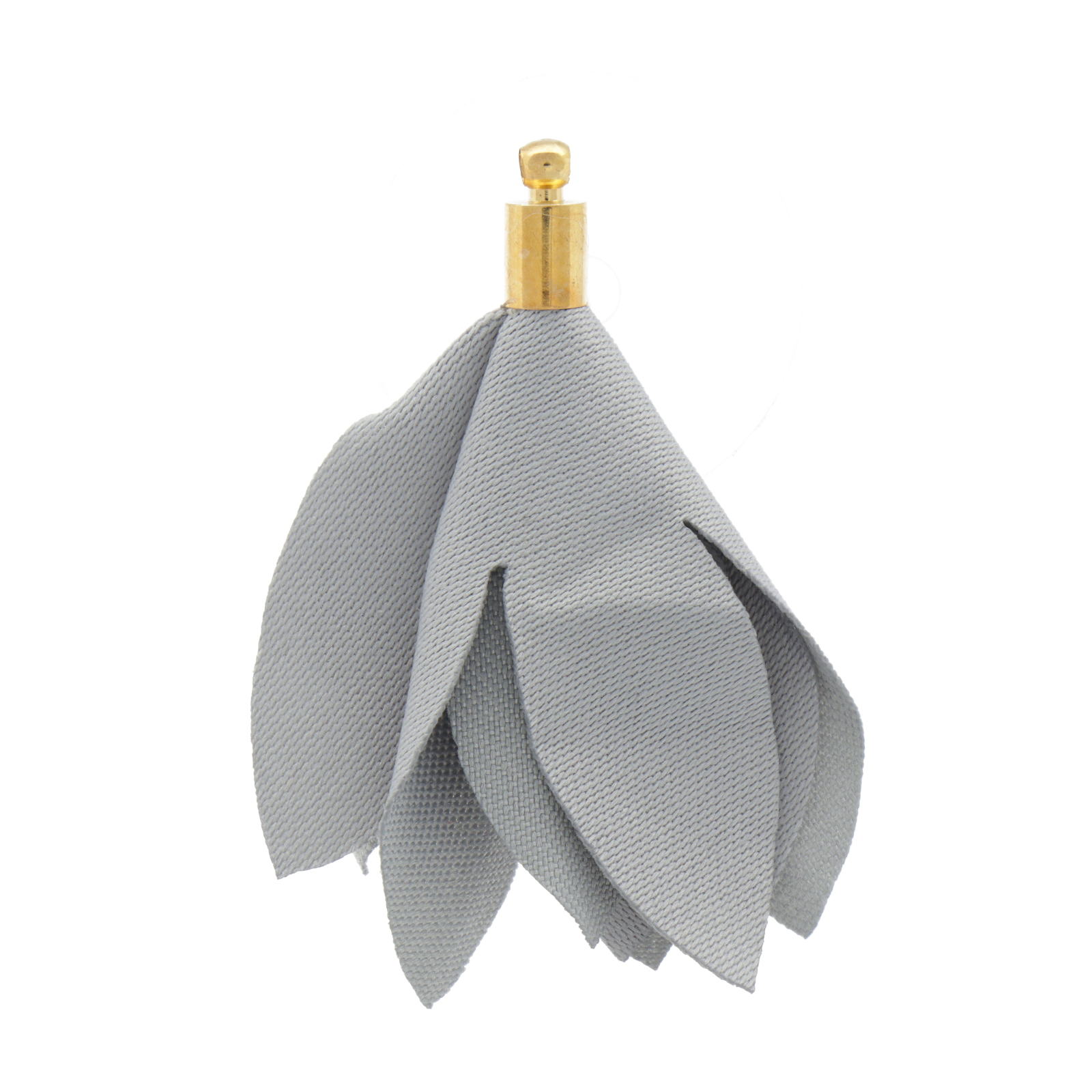 synthetic satin tassel with gold-plated end - grey 35mm | 2pc