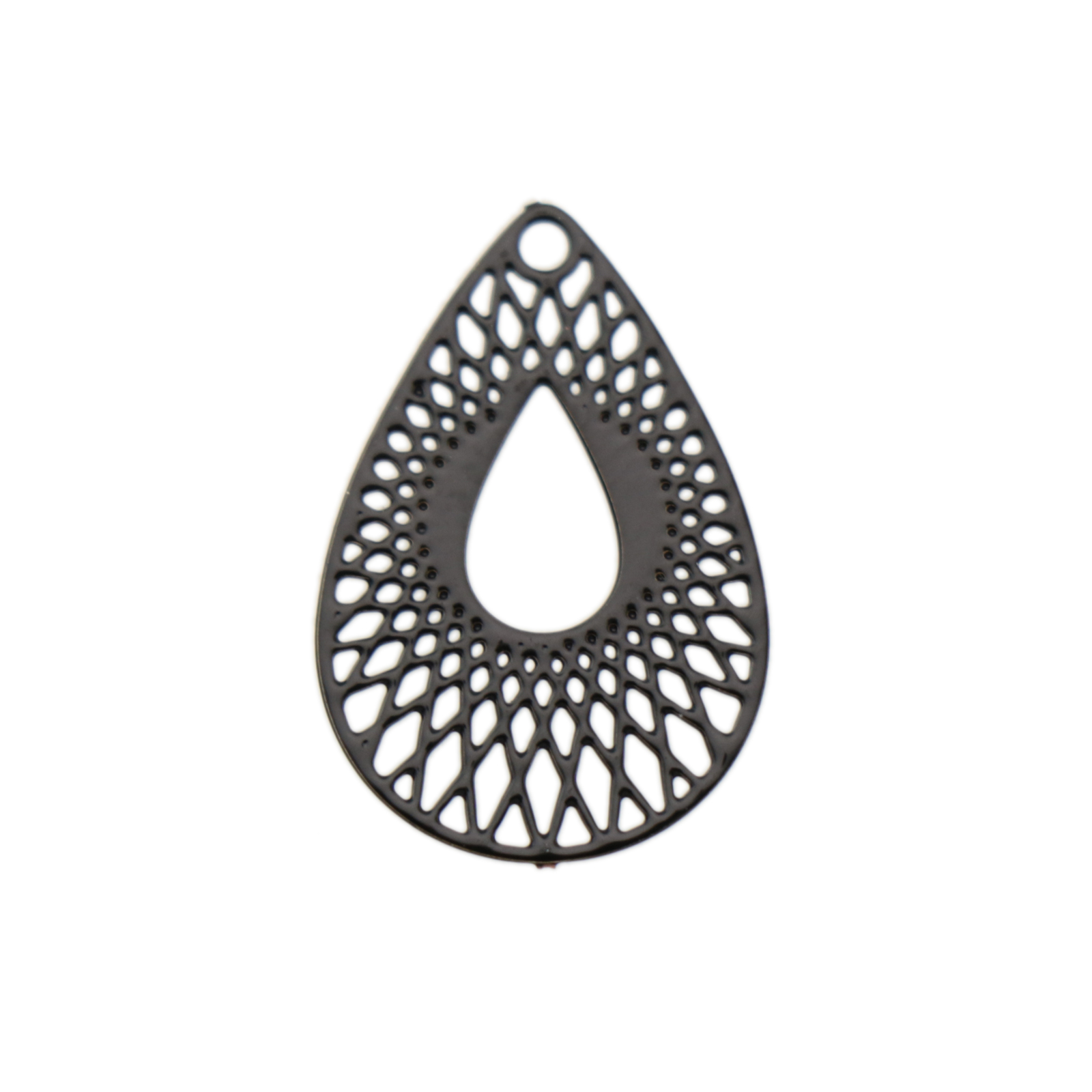 filigran laser cut tropfen - schwarz 20x12,5mm | 4st