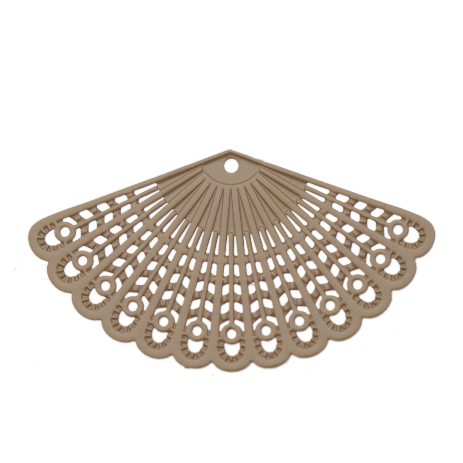 beige laser cut filigree - fan 39x20mm | 2pc