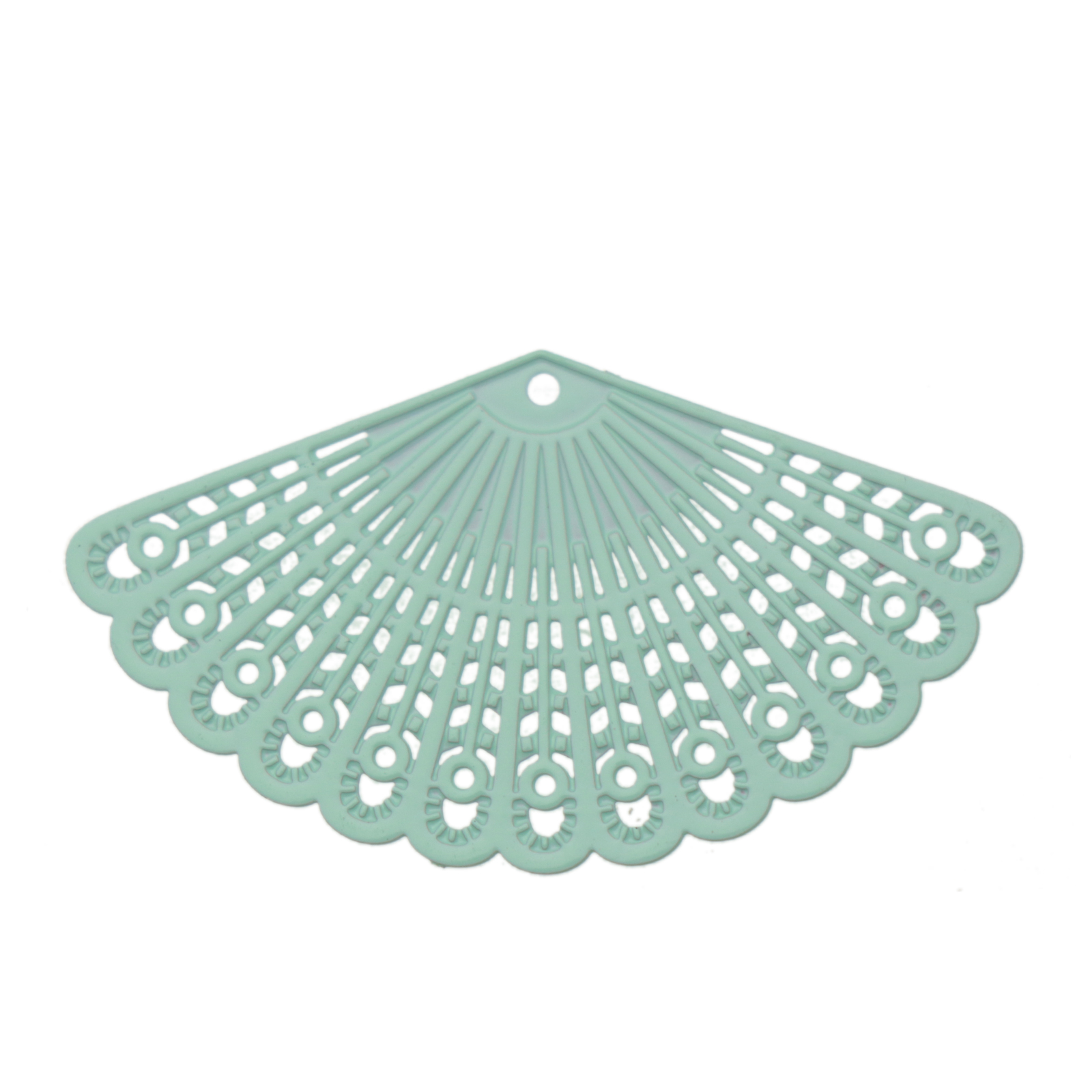 filigran laser cut fächer - aqua 39x20mm | 2st