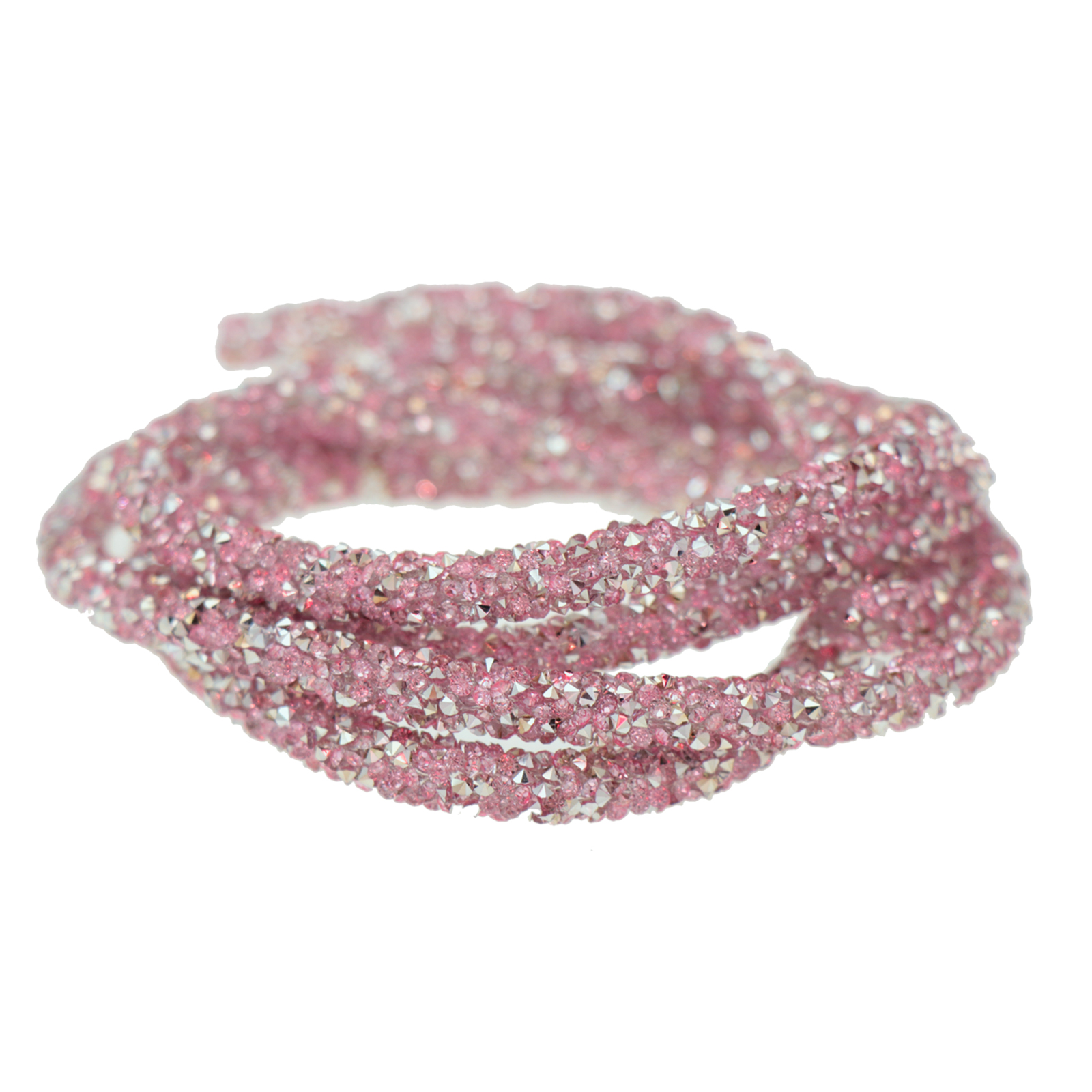 strass rohr cord light rose 6mm (innendurchmesser 2mm) | 50cm