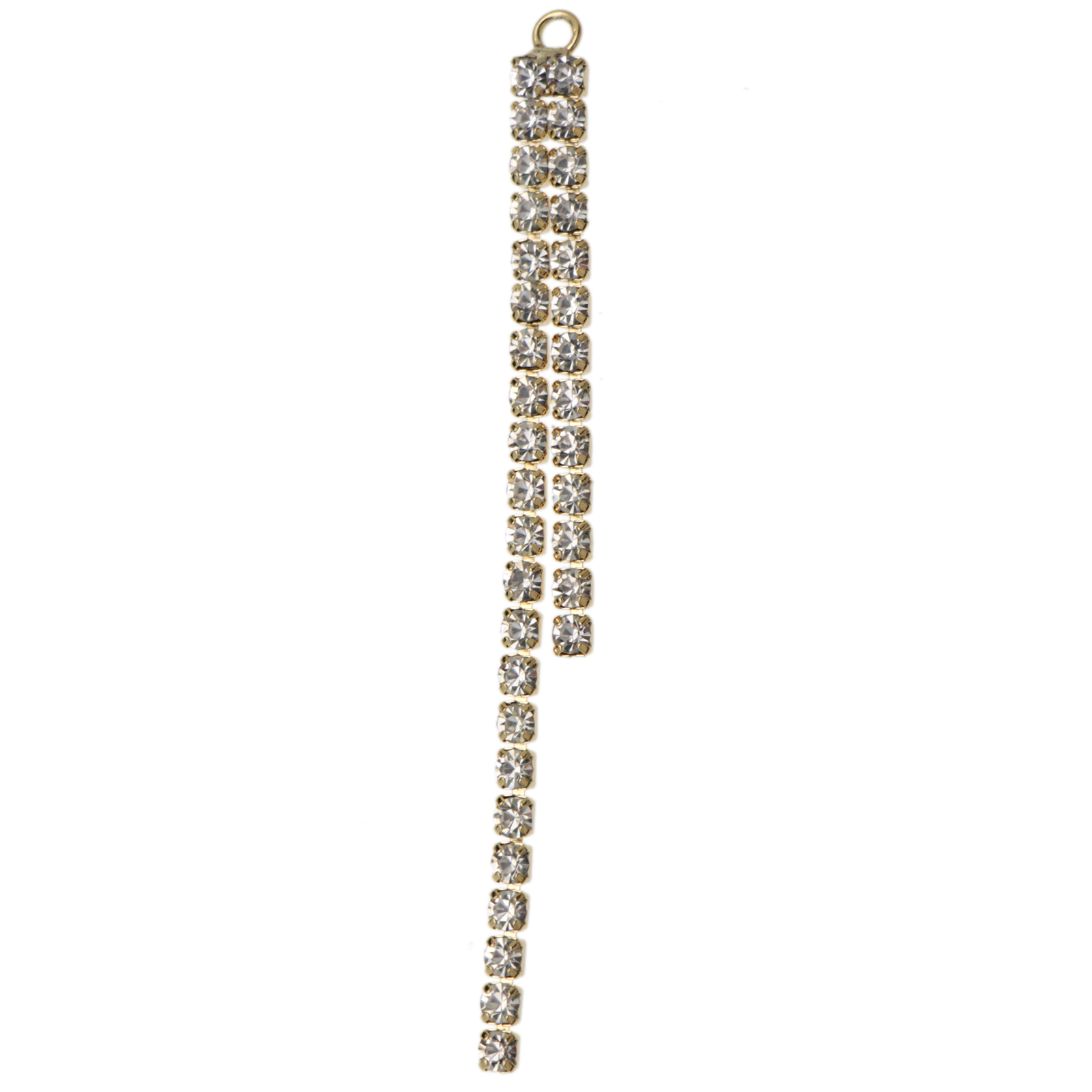 crystal double chic strass chain pendant gold plated 95mm | 1pc