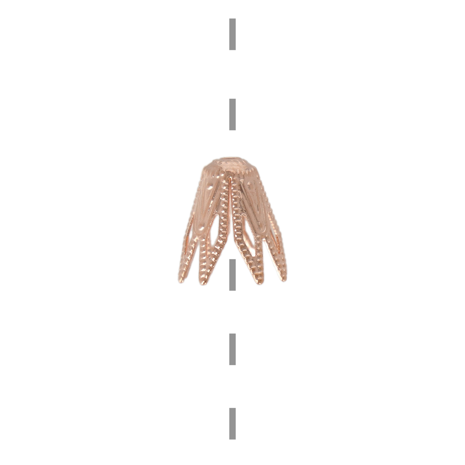 rose gold plated decorated cone 9x8mm | 2pc