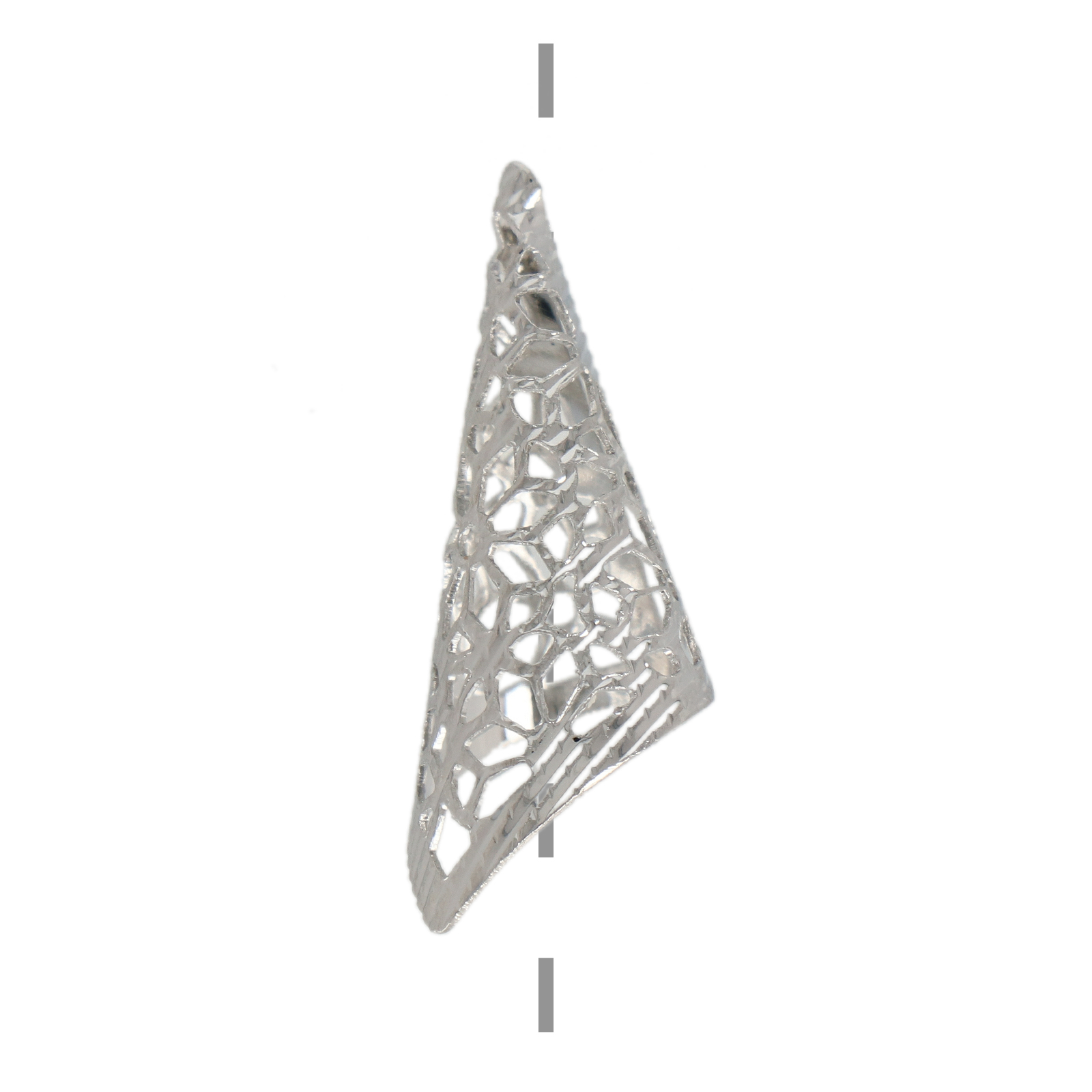rhodium silver plated cone 23x11mm | 1pc