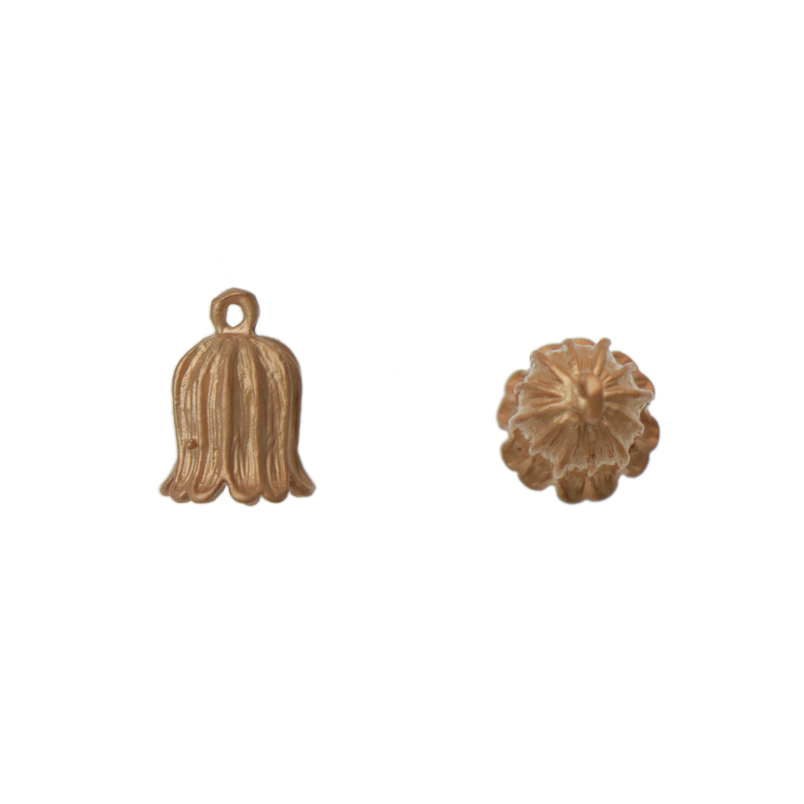 romance edition matte gold cord end leaves 12x8mm | 2pc