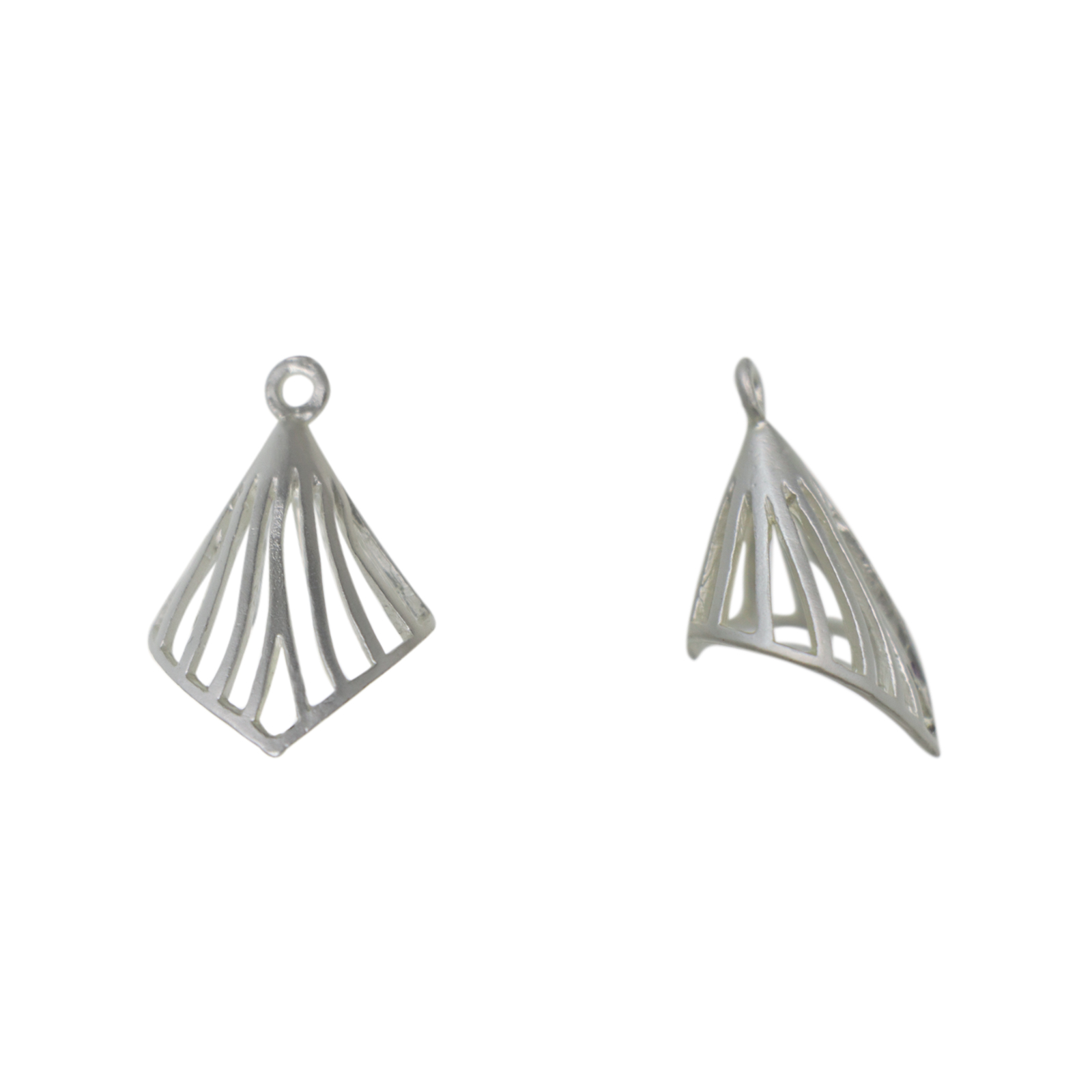 romance edition matte silver cord end 20x15mm | 2pc