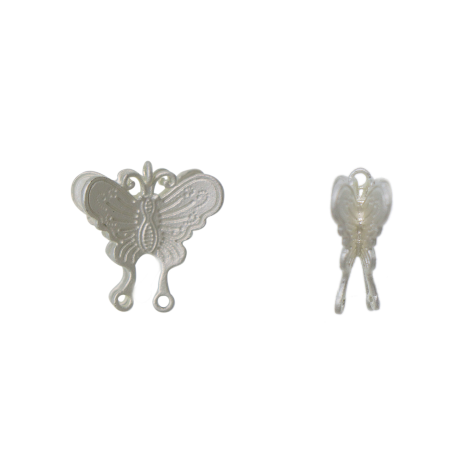 romance edition matte silver chandelier butterfly 16x14mm | 2pc