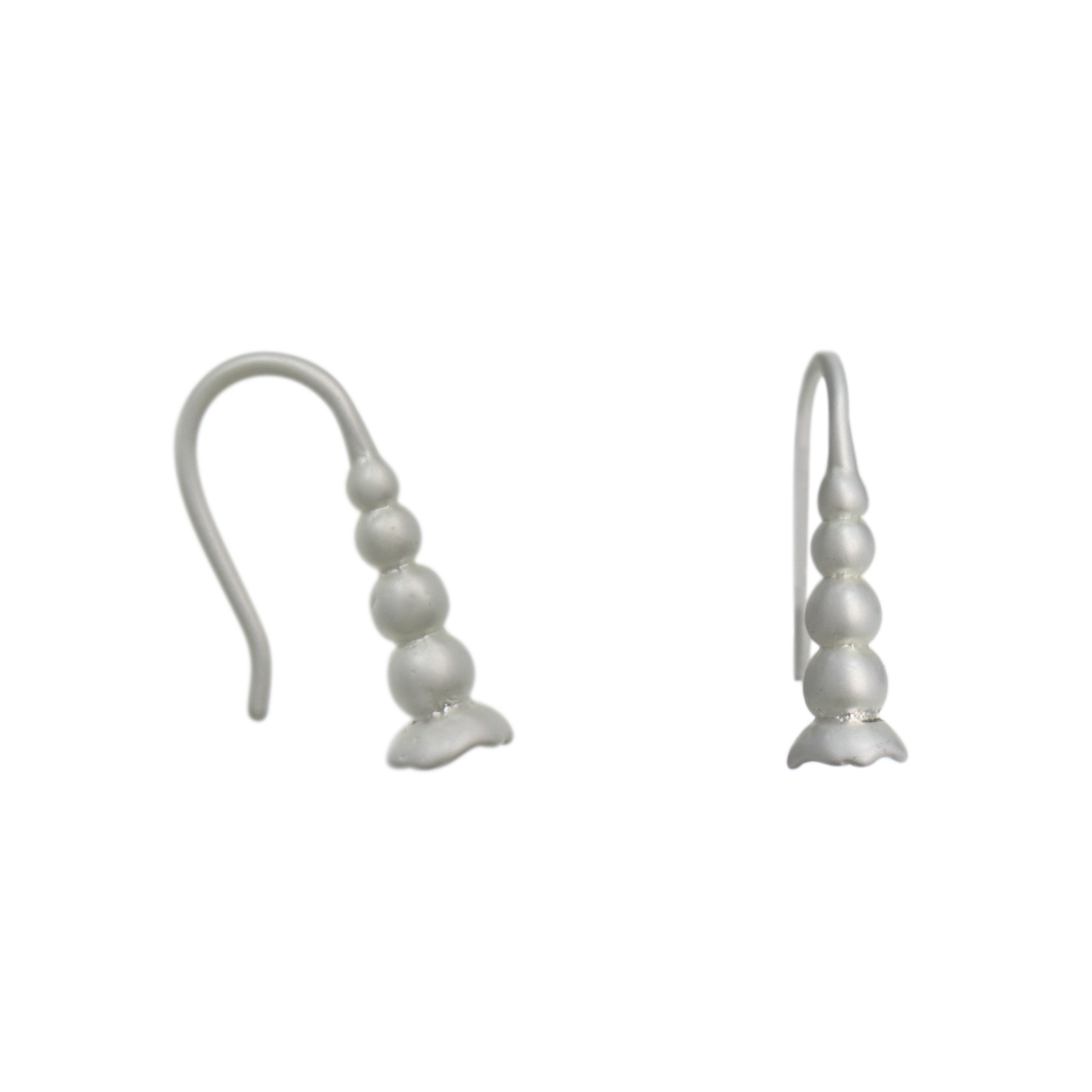 romance edition matte silver half-drilled earwires 18mm | 2pc