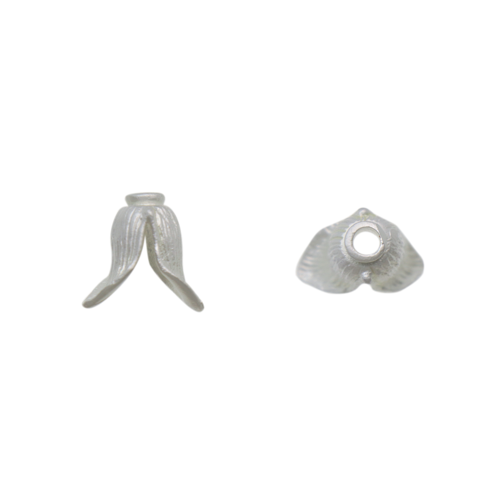 romance edition matte silver bead cups leaves 14x13mm | 2pc