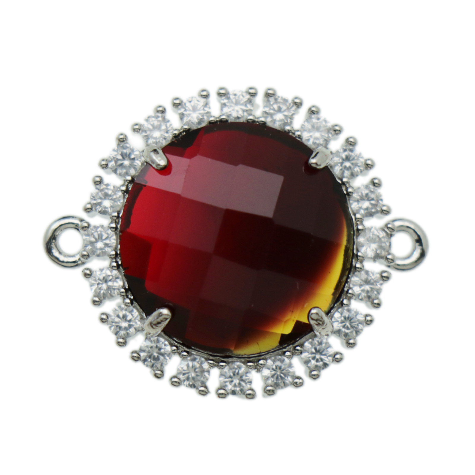 zwischenteil chic strass light siam silberfarben runde 22mm | 1st